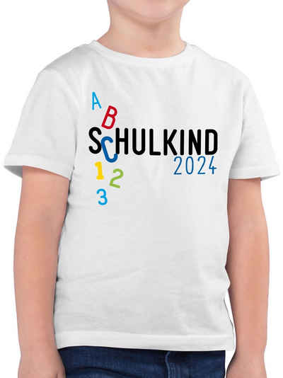 Shirtracer T-Shirt Schulkind 2024 ABC blau (1-tlg) Einschulung Junge Schulanfang Geschenke