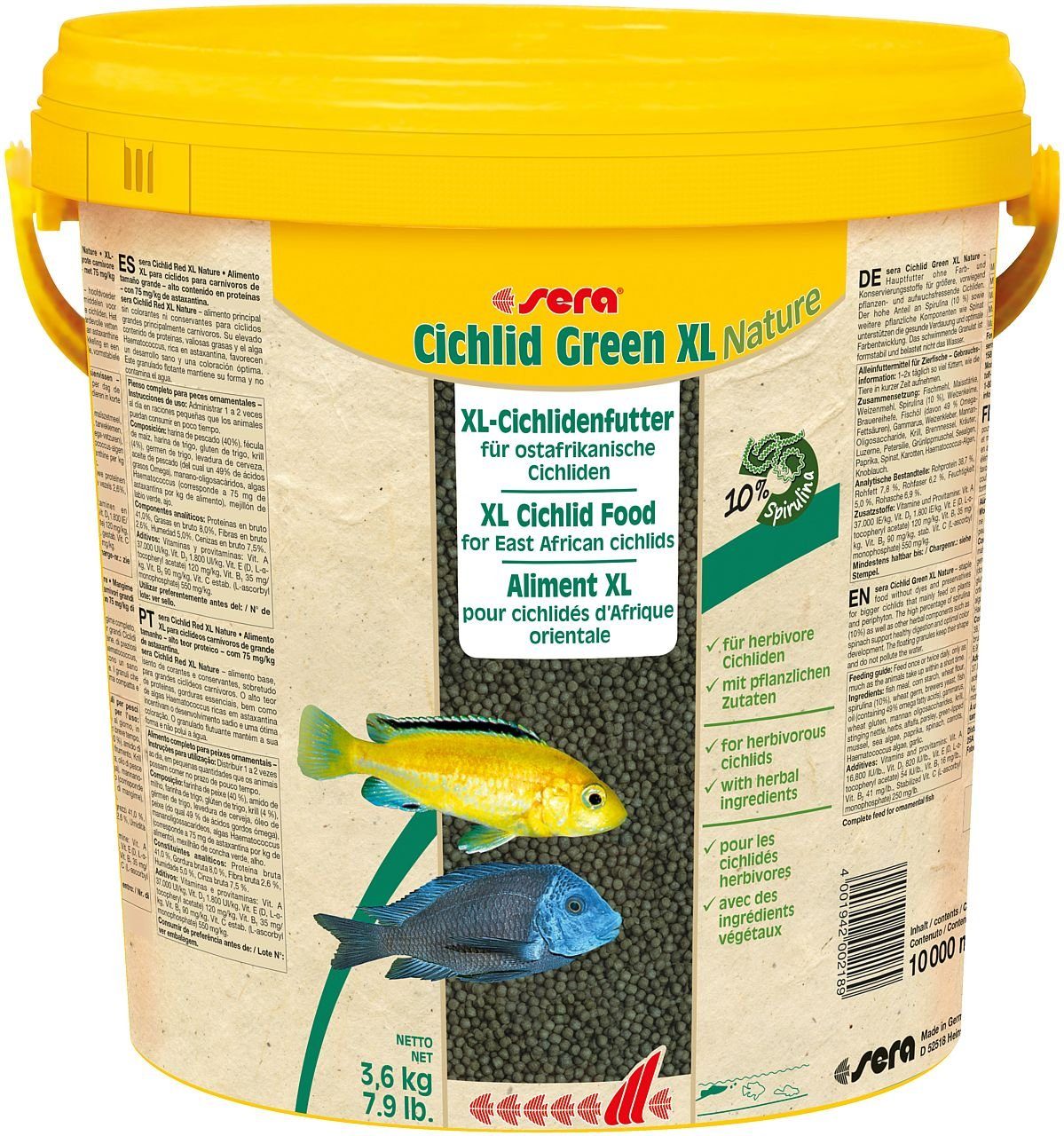 Aquariendeko sera Cichlid Green XL nature, 10 Liter