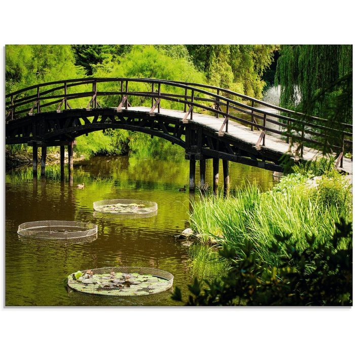 Artland Glasbild Gartenbrücke Garten (1 St) in verschiedenen Größen