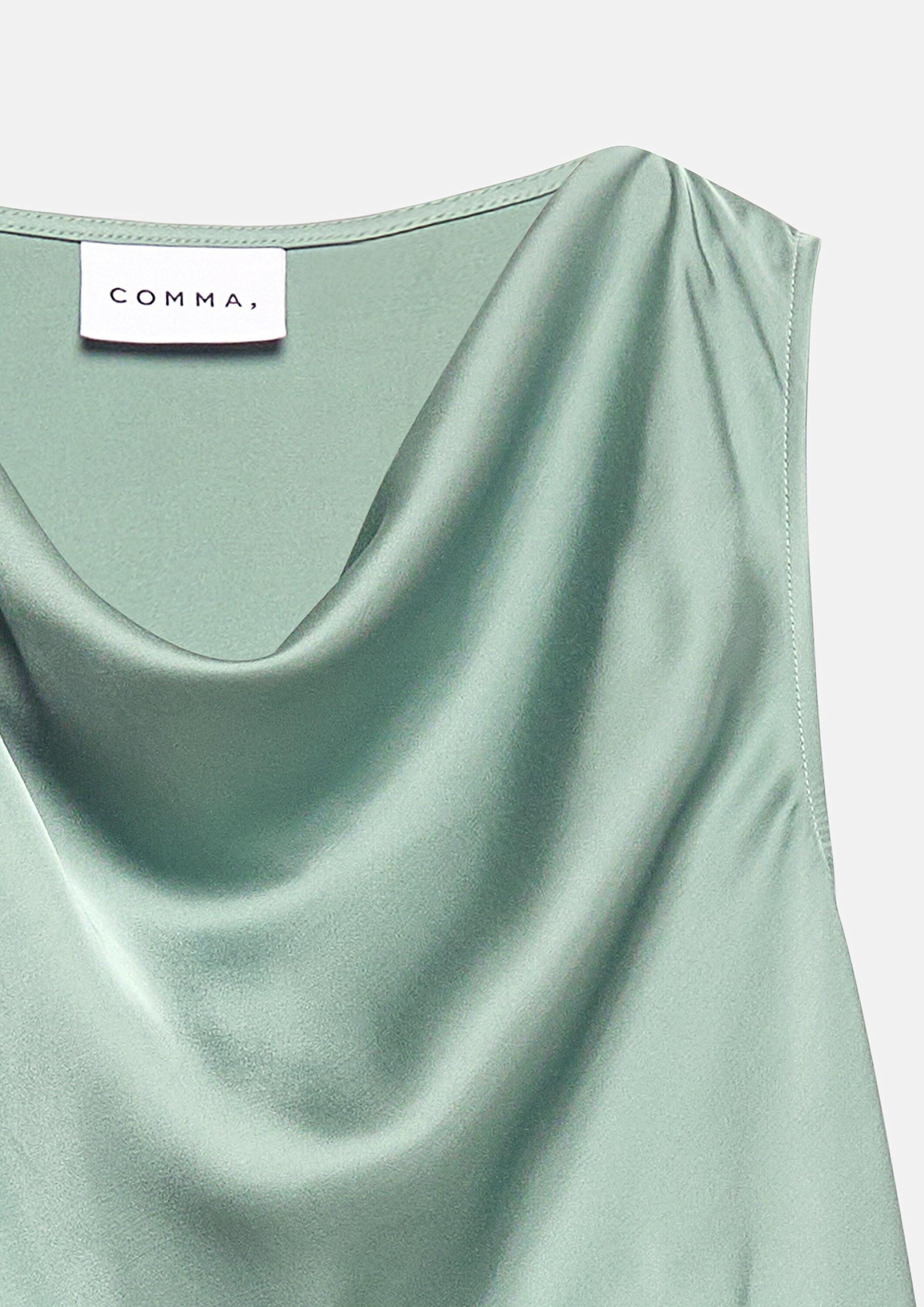 comma Blusentop Bluse Satin-Wasserfall-Top