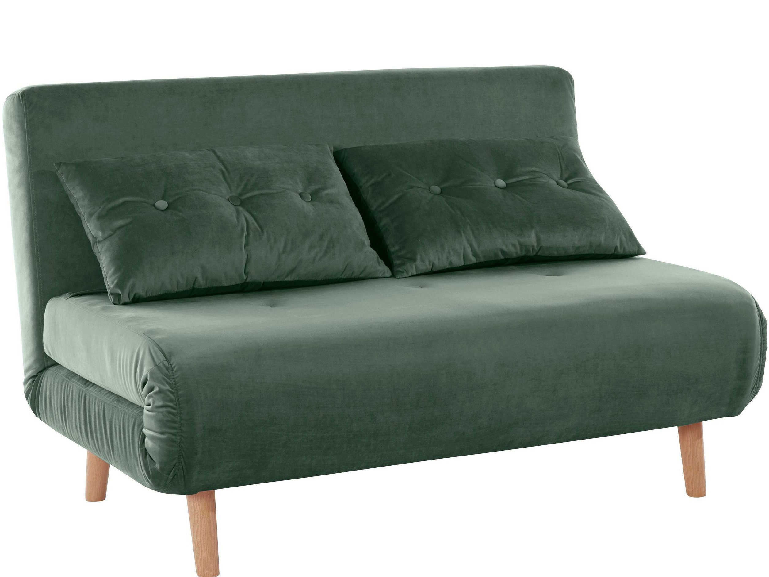 loft24 Daybett Malina, Tagesbett Schlafsofa Sofa mit Samtbezug im modernen Design dunkelgrün