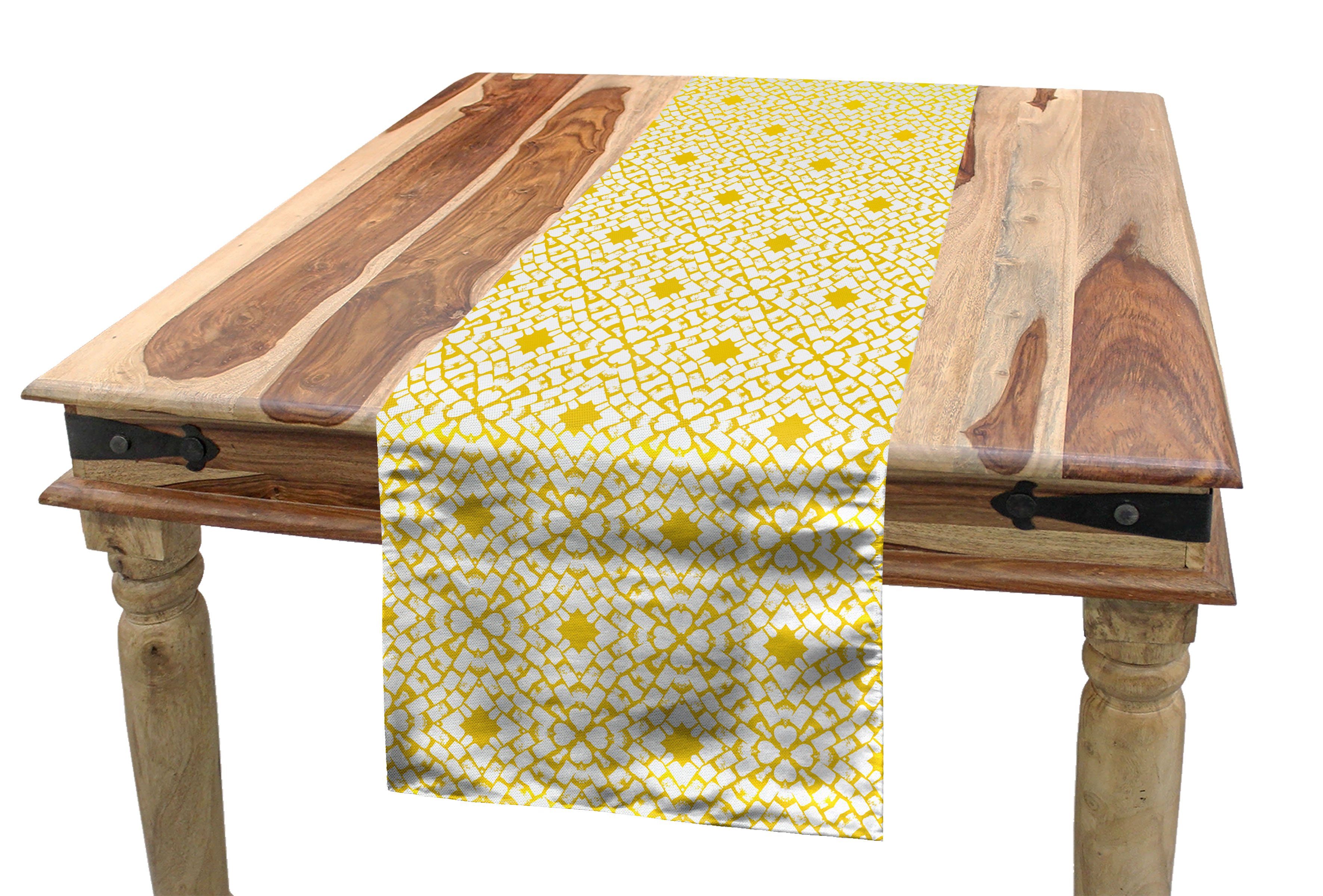 Abakuhaus Tischläufer Esszimmer Küche Rechteckiger Dekorativer Tischläufer, Art Deco Brick Printed Texture