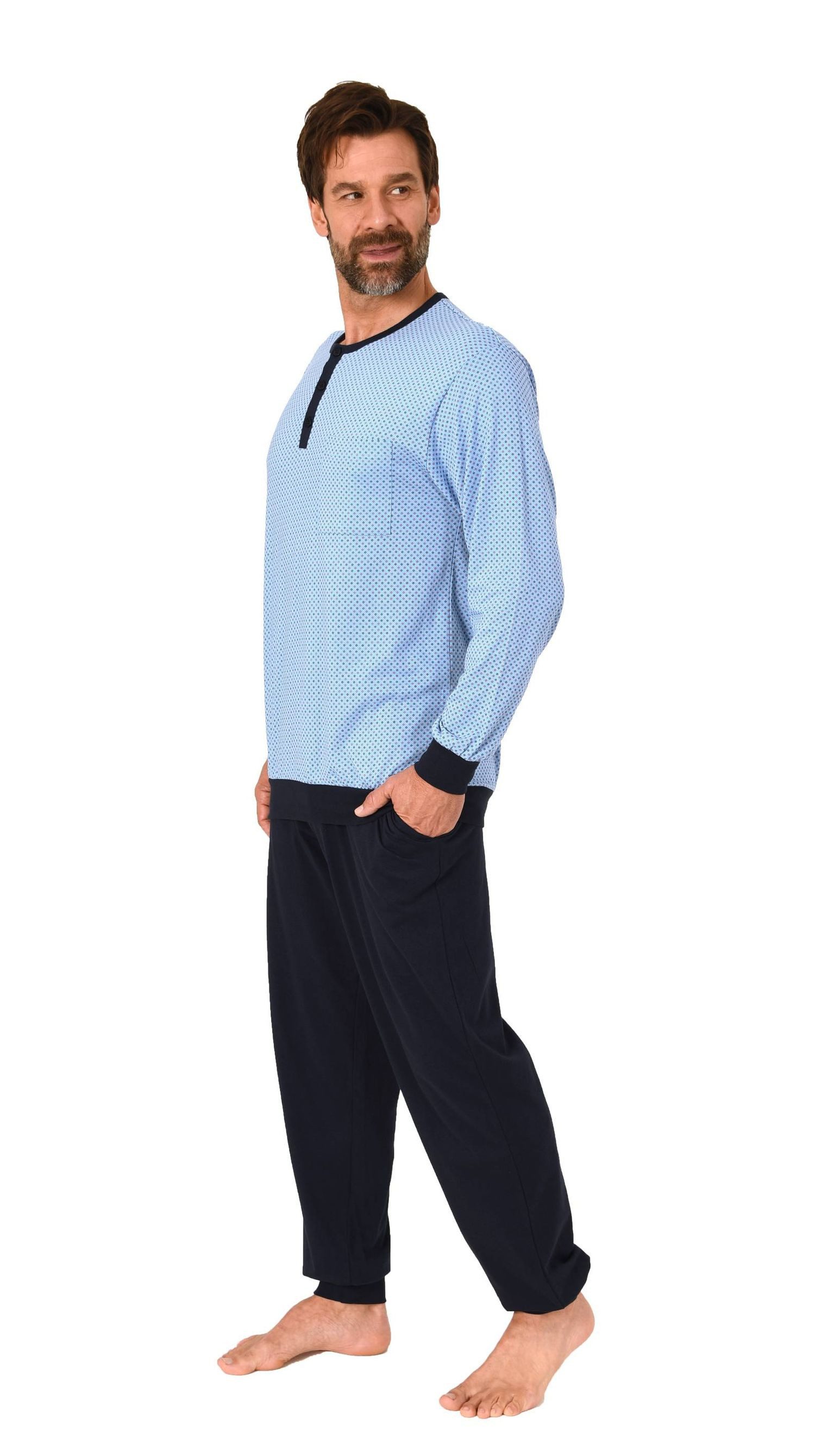Normann Pyjama Normann Herren Schlafanzug langarm mit Bündchen – auch in Üb günstig online kaufen