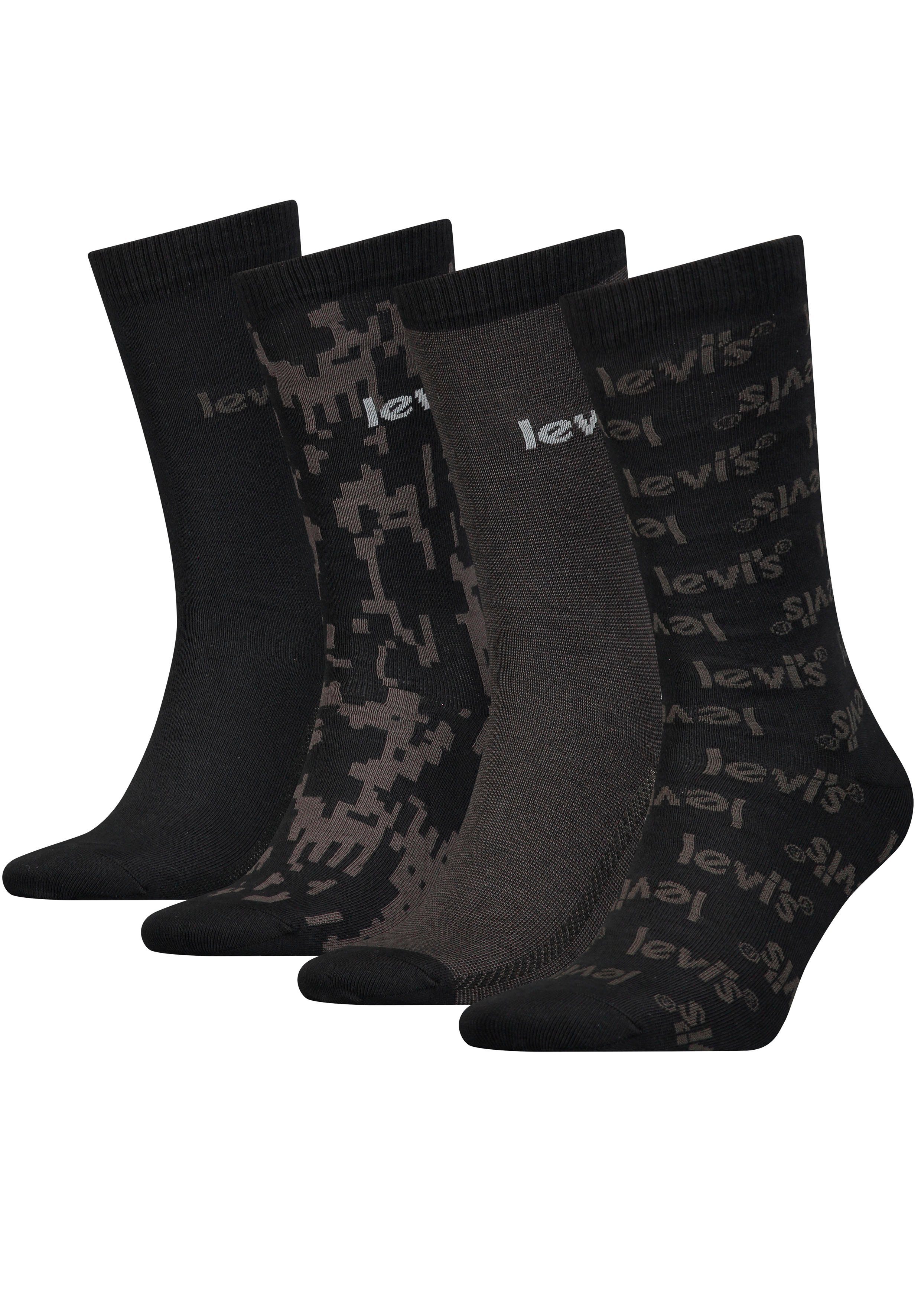 Levi's® Socken (Packung, 4-Paar) Gemustert, Logostickerei allover, meliert