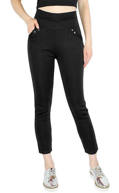 dy_mode Röhrenhose Lässig Elegante Damen Röhrenhose Stretch-Treggings zum Hineinschlüpfen in Unifarbe, mit elastischem Bund