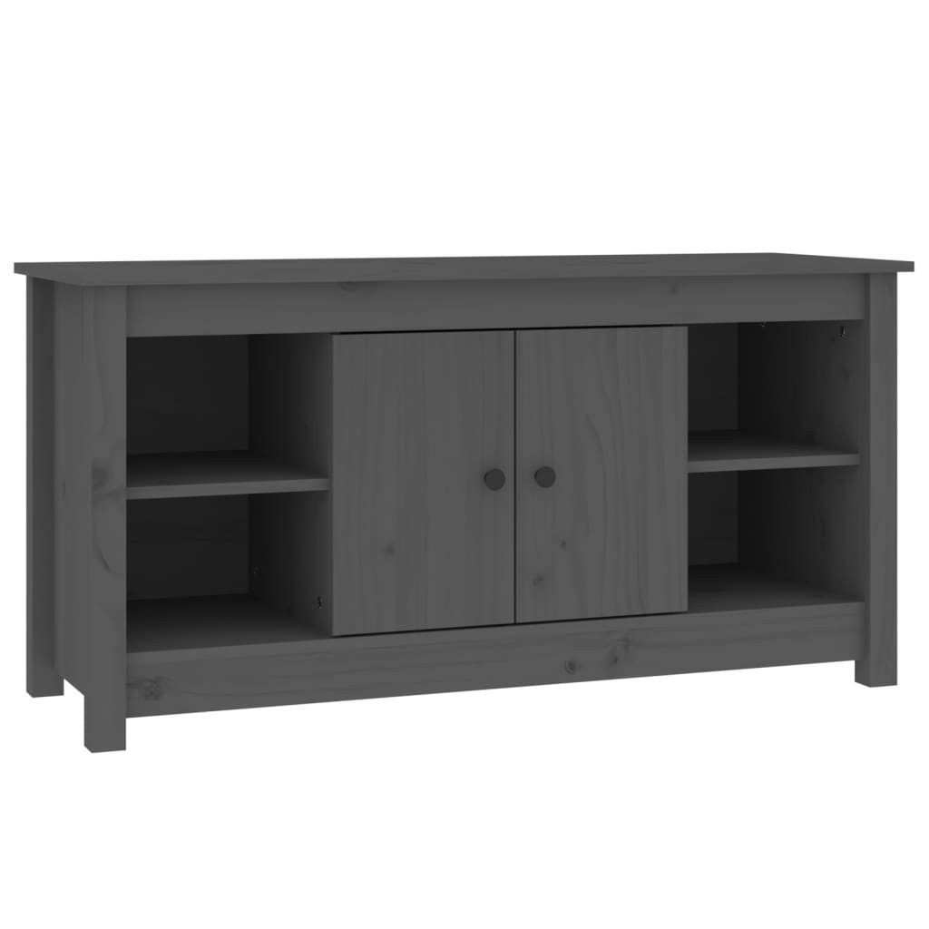 vidaXL TV-Schrank TV-Board Grau 103x36,5x52 cm Massivholz Kiefer günstig online kaufen