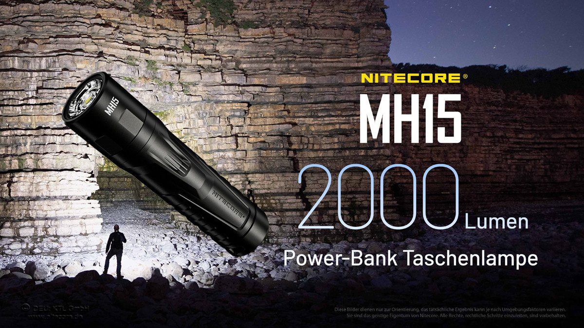 Nitecore Handleuchte Multitask Hybrid MH15 2000 Lumen Powerbank Funktion (1-St)