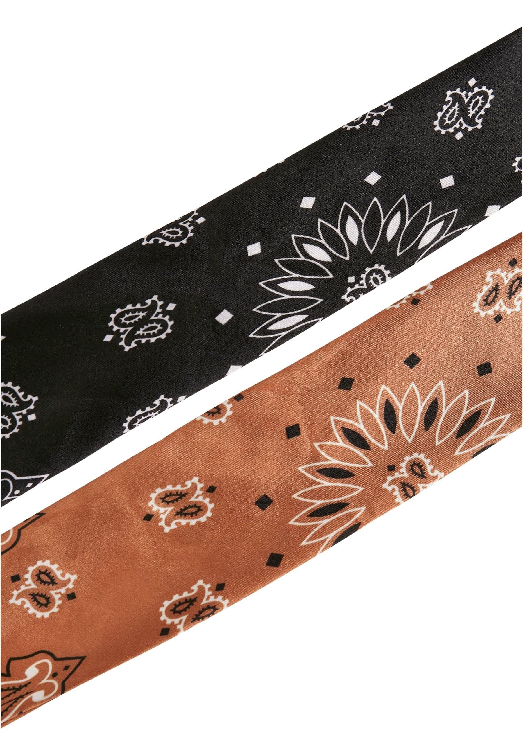 CLASSICS URBAN black+cognac Bandana Loop Satin Unisex 2-Pack, (1-St)