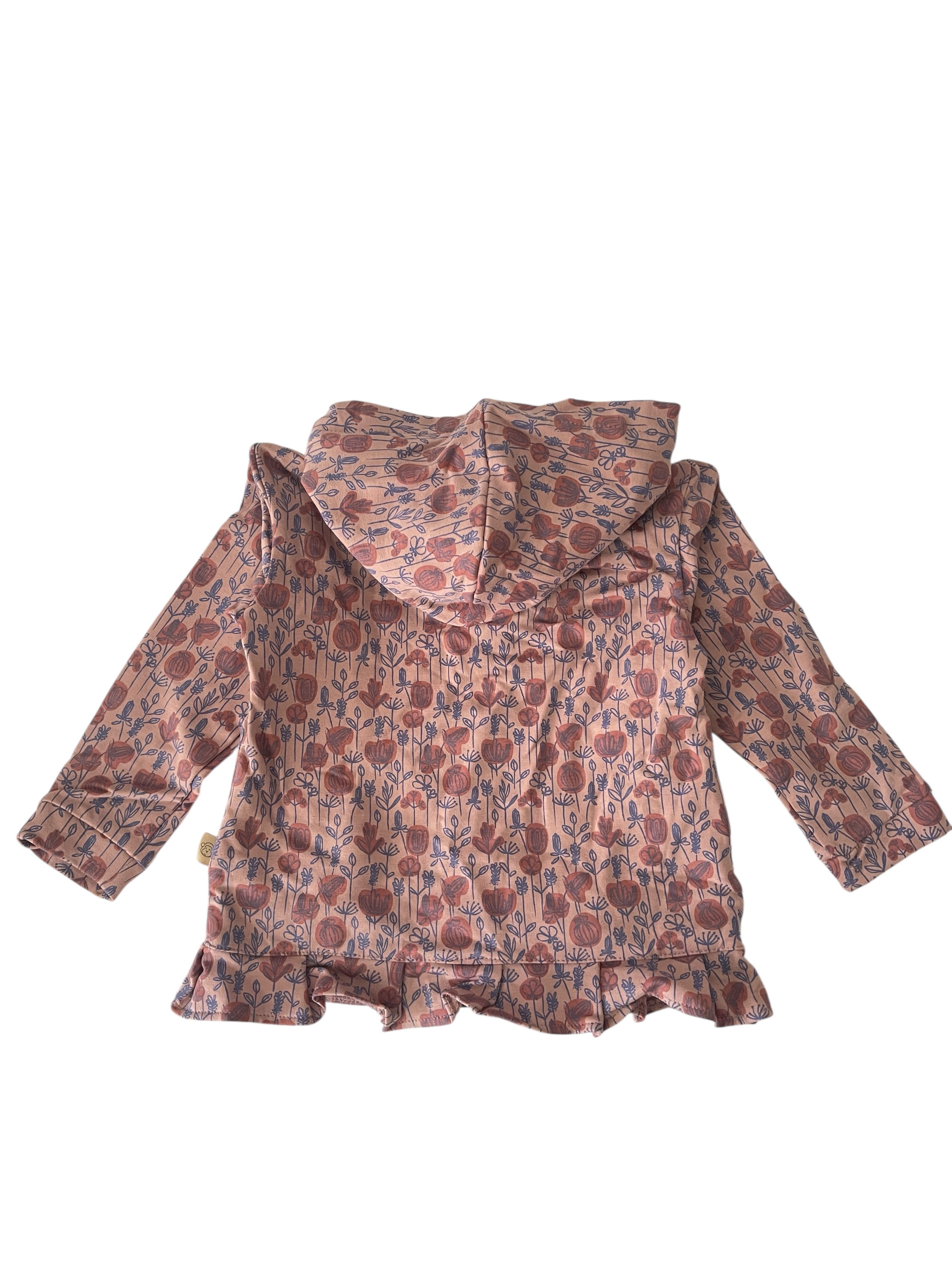 Bellybutton Kapuzensweatshirt Mini Girls (1-tlg) Bellybutton Mädchen Jacke, Kapuzenjacke beerig mit Print und Rüschen