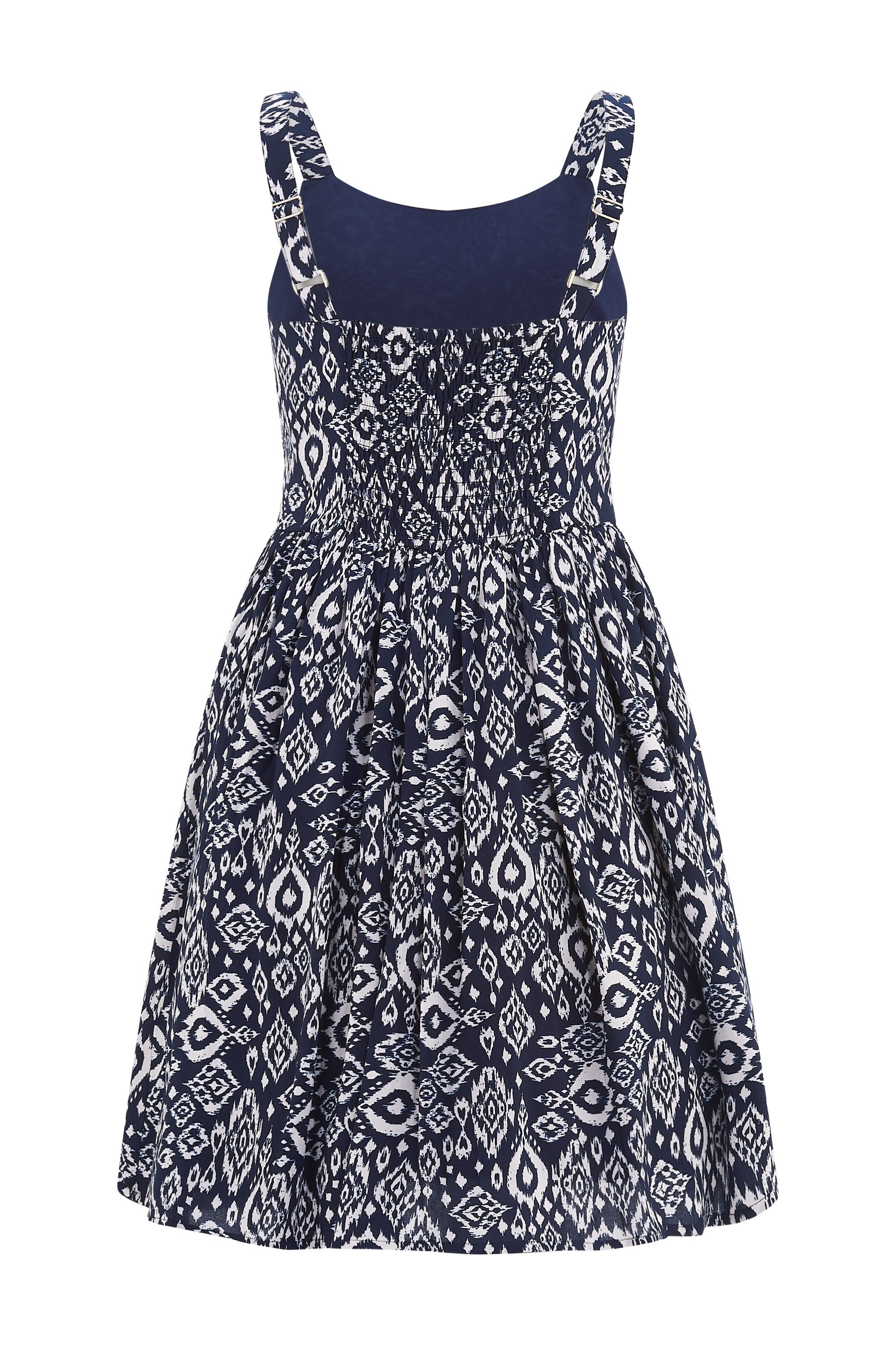 happy girls Druckkleid mit verstellbaren Trägern und gesmokten Rücken