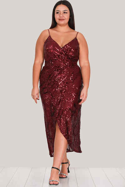 Modabout Abendkleid Damen Abendkleid Midikleid für große Größen - NELB0553D8974BRD (1-tlg)