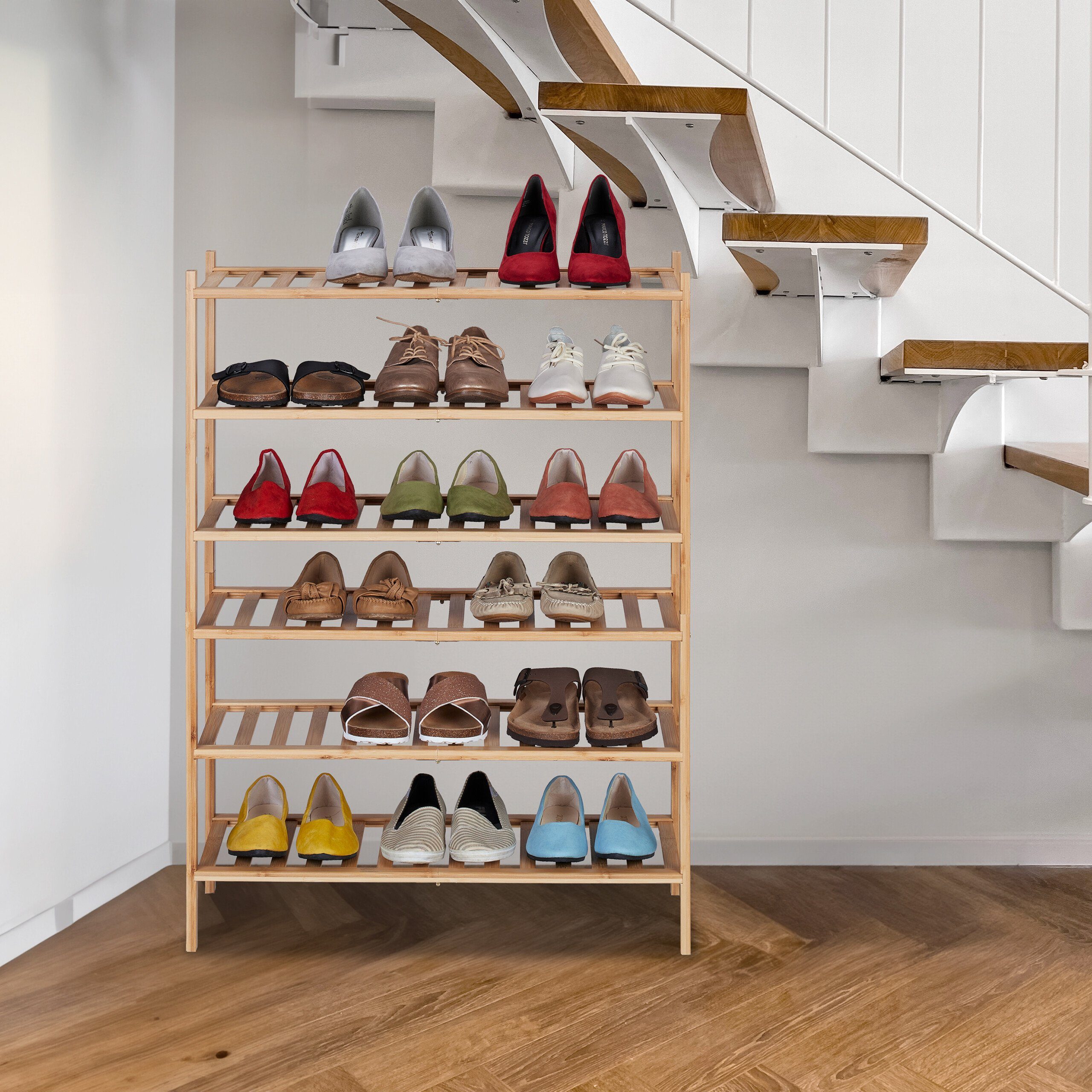 relaxdays Schuhregal Bambus Schuhregal 3 Etagen günstig online kaufen
