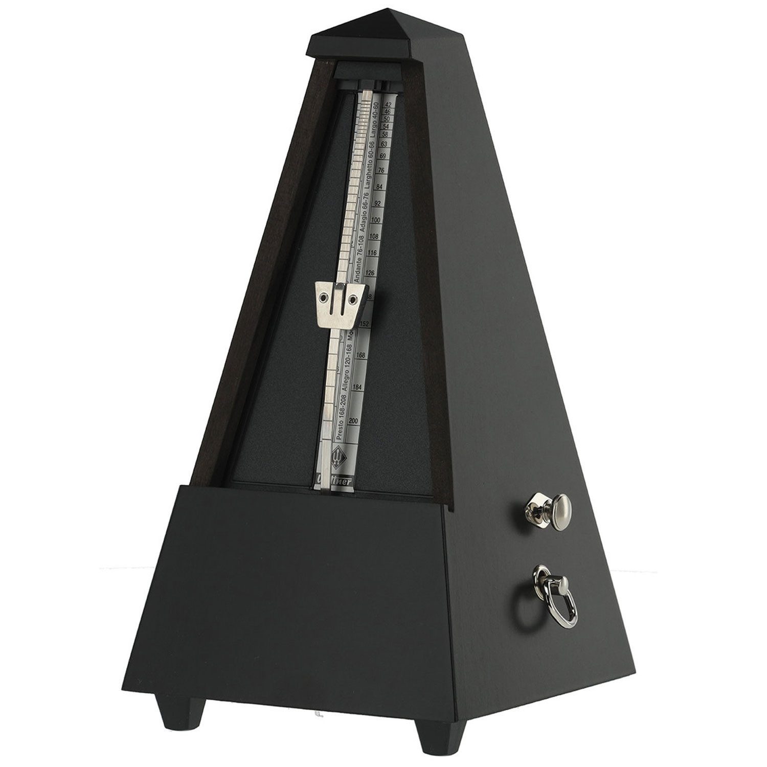 Wittner Metronom Wittner Metronom 816M mechanisch mit Glocke matt-schwarz mit Tuch, Mechanisch