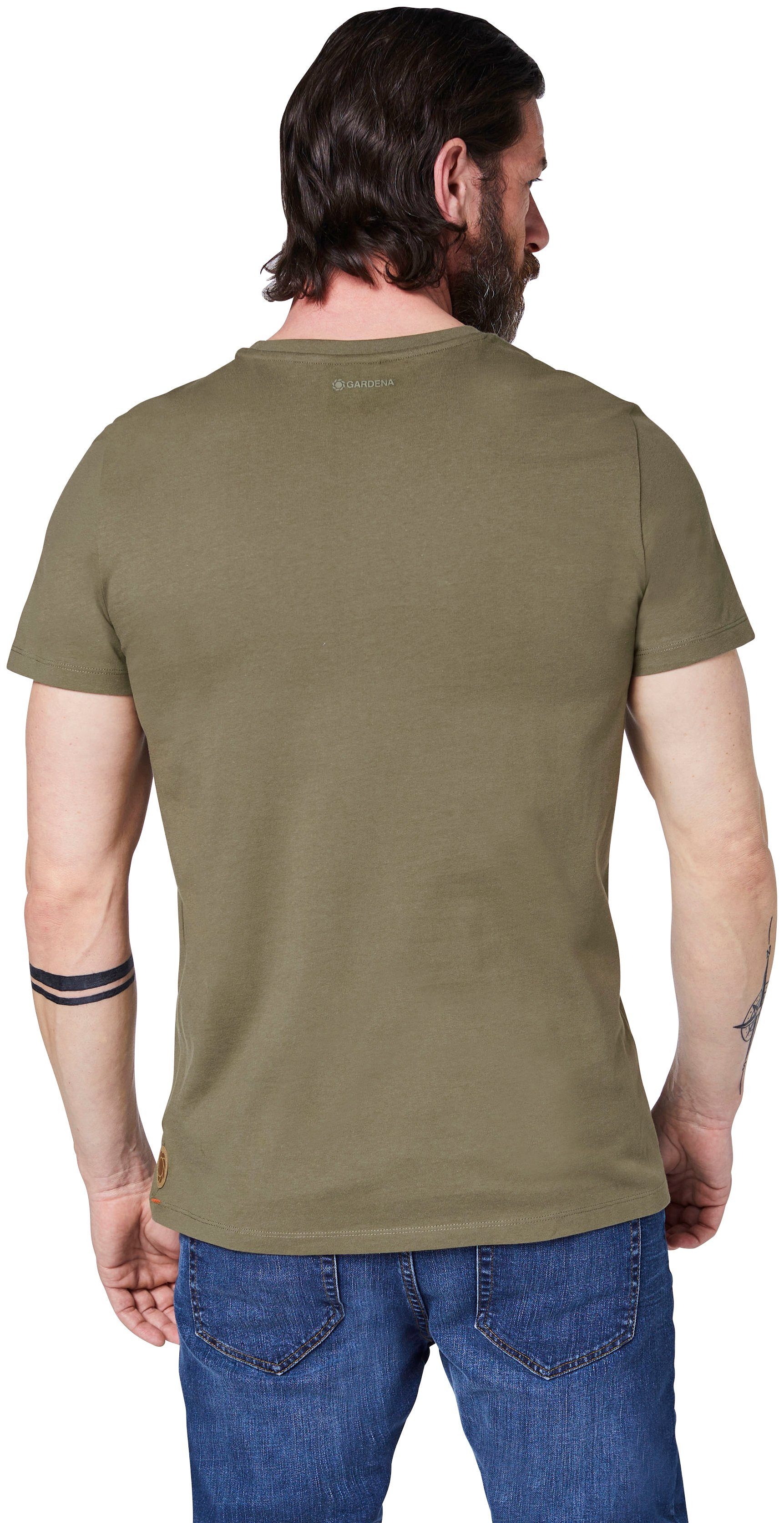 GARDENA T-Shirt Gardena-Logodruck Dusty Olive mit