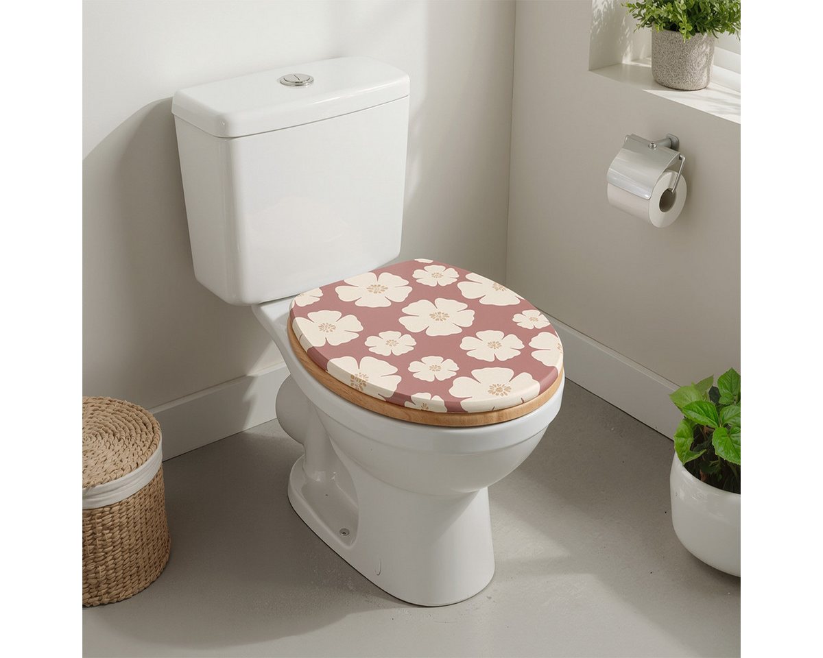 LikeKa WC-Sitz Toilettensitz mit MDF-Holzkern Toilettendeckel WC Deckel Klositz
