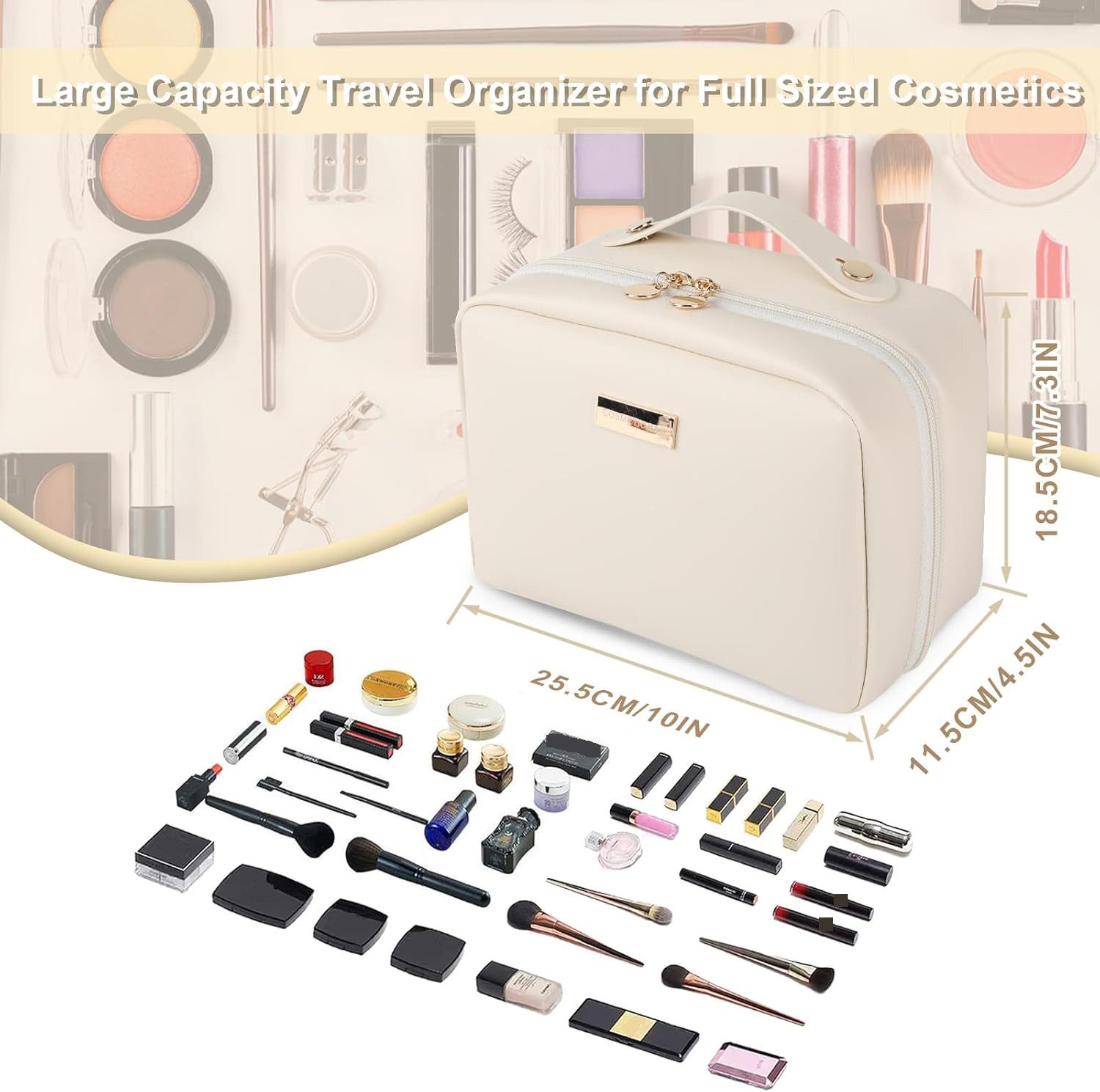 Coonoor Kulturbeutel PU-Leder Wasserdicht Kosmetiktasche mit Fächern,Tasche günstig online kaufen