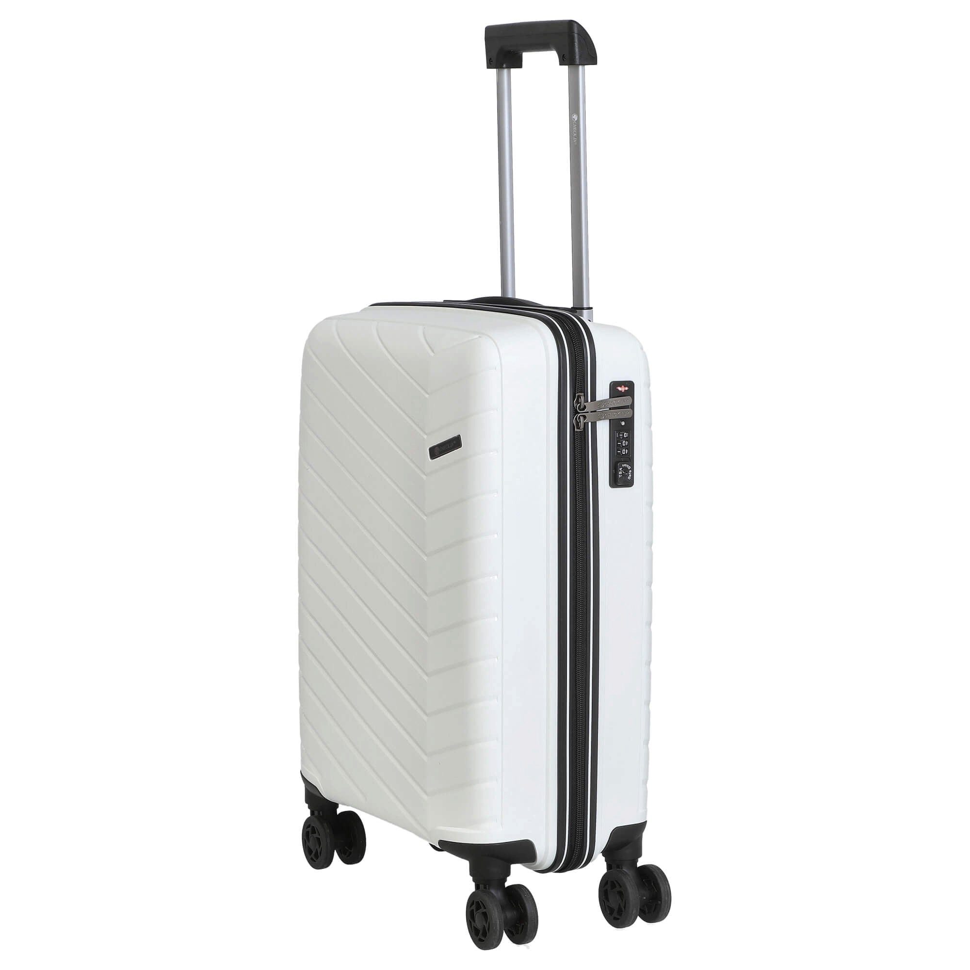 CHECK.IN® Koffer Orlando - 4-Rollen-Kabinentrolley 55 cm (weiß), 4 Rollen