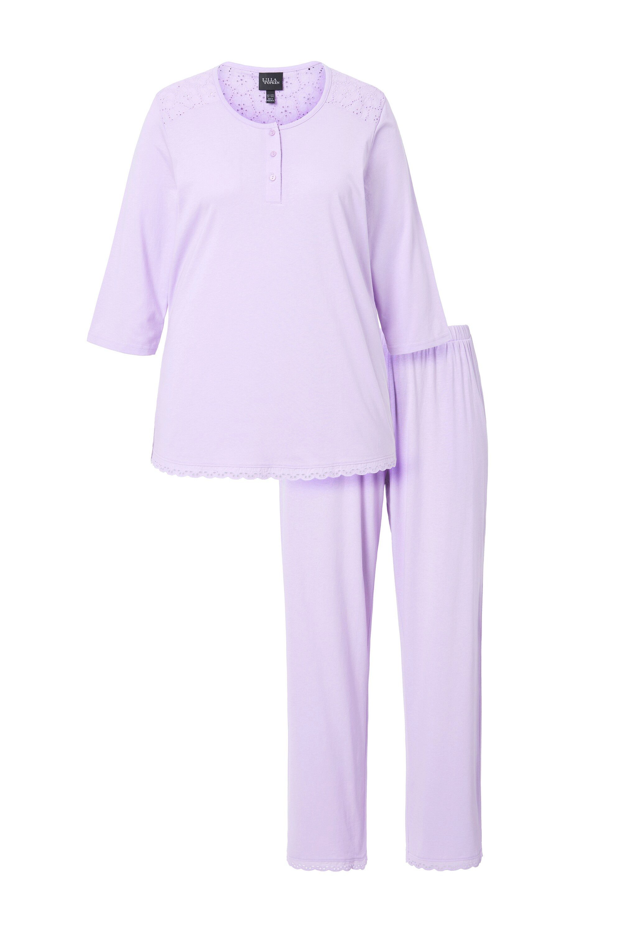 Ulla Popken Pyjama Pyjama Zweiteiler Lochstickerei günstig online kaufen