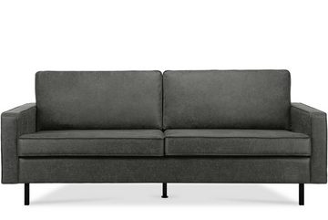 Konsimo 3-Sitzer INVIA Dreisitzer-Sofa, Grundschicht: Echtleder, auf hohen Metallfüßen, Hergestellt in EU