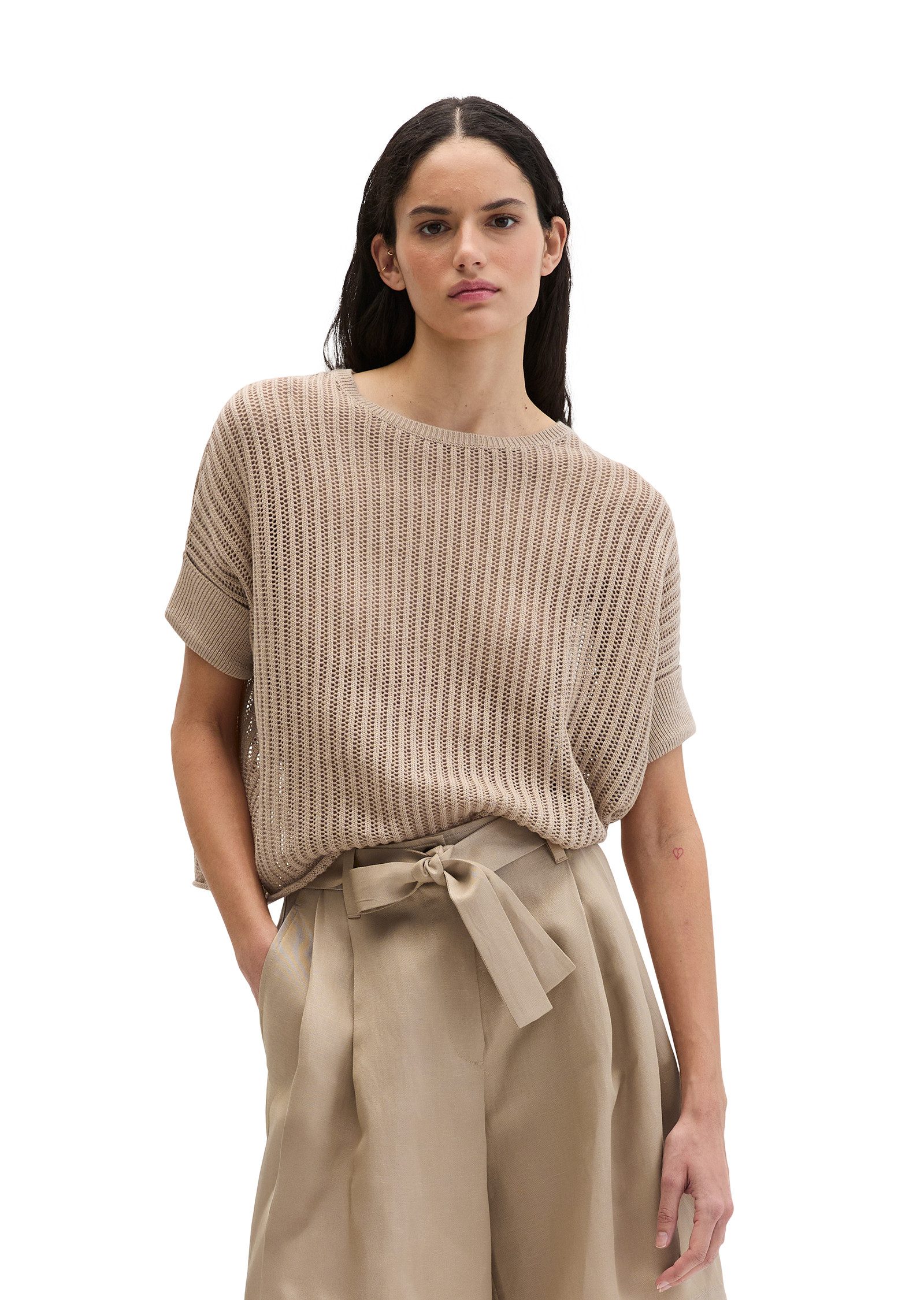 Marc O'Polo Strickpullover aus Organic Cotton-Leinen-Mix