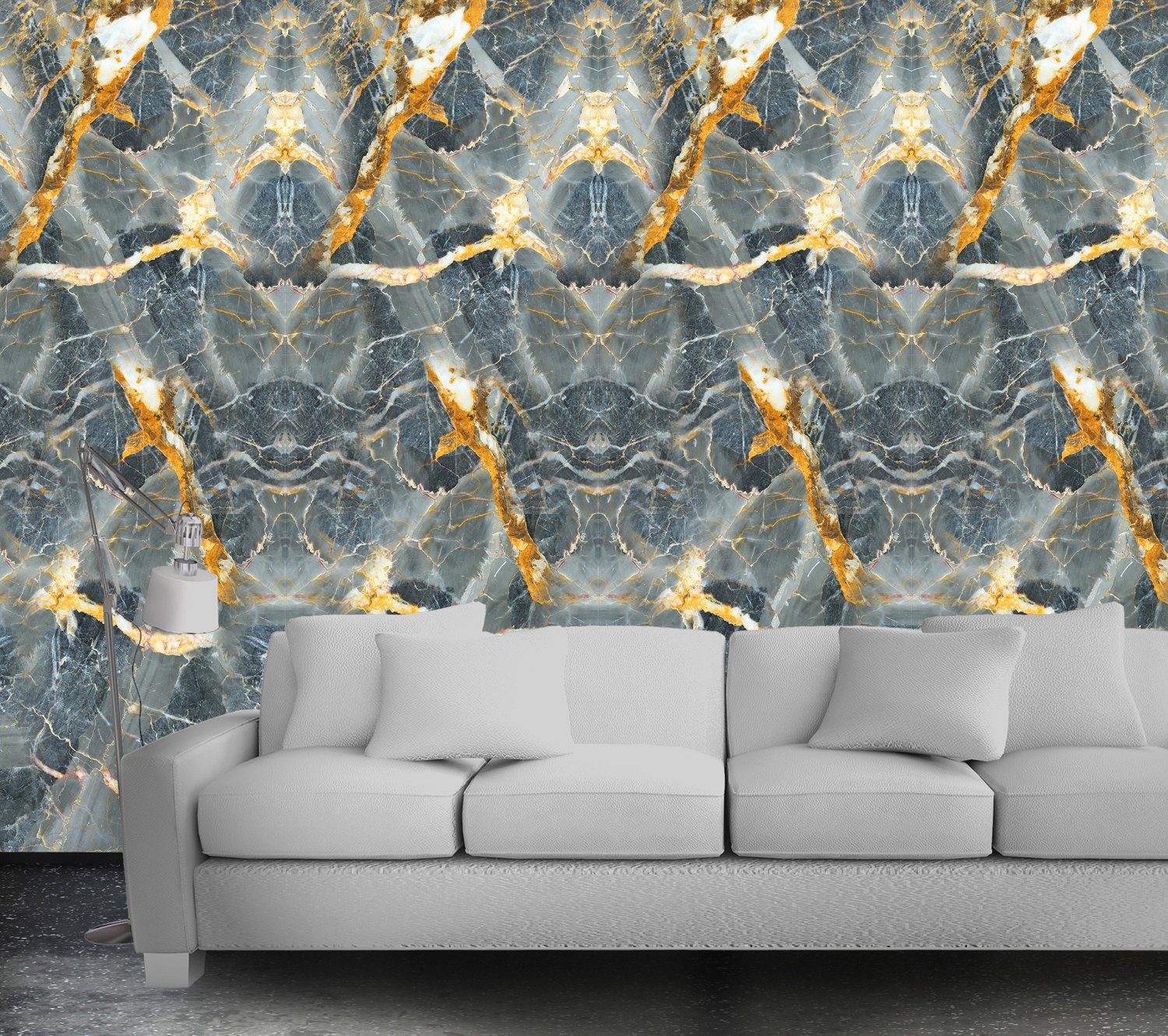 queence Vinyltapete Marmor, glatt, Abriebeffekte, Steinoptik, bedruckt, clean, minimalistisch, unifarben, 90x250cm, selbstklebend, kinderleichte Anbringung, Sticker