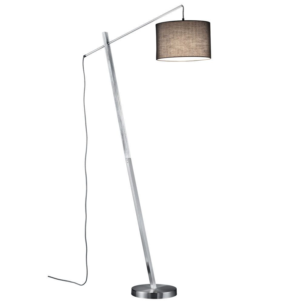etc-shop LED Stehlampe, Leuchtmittel inklusive, Textil Lampe Zimmer Strahler Design Leuchte Wohn grau Stand Steh Warmweiß