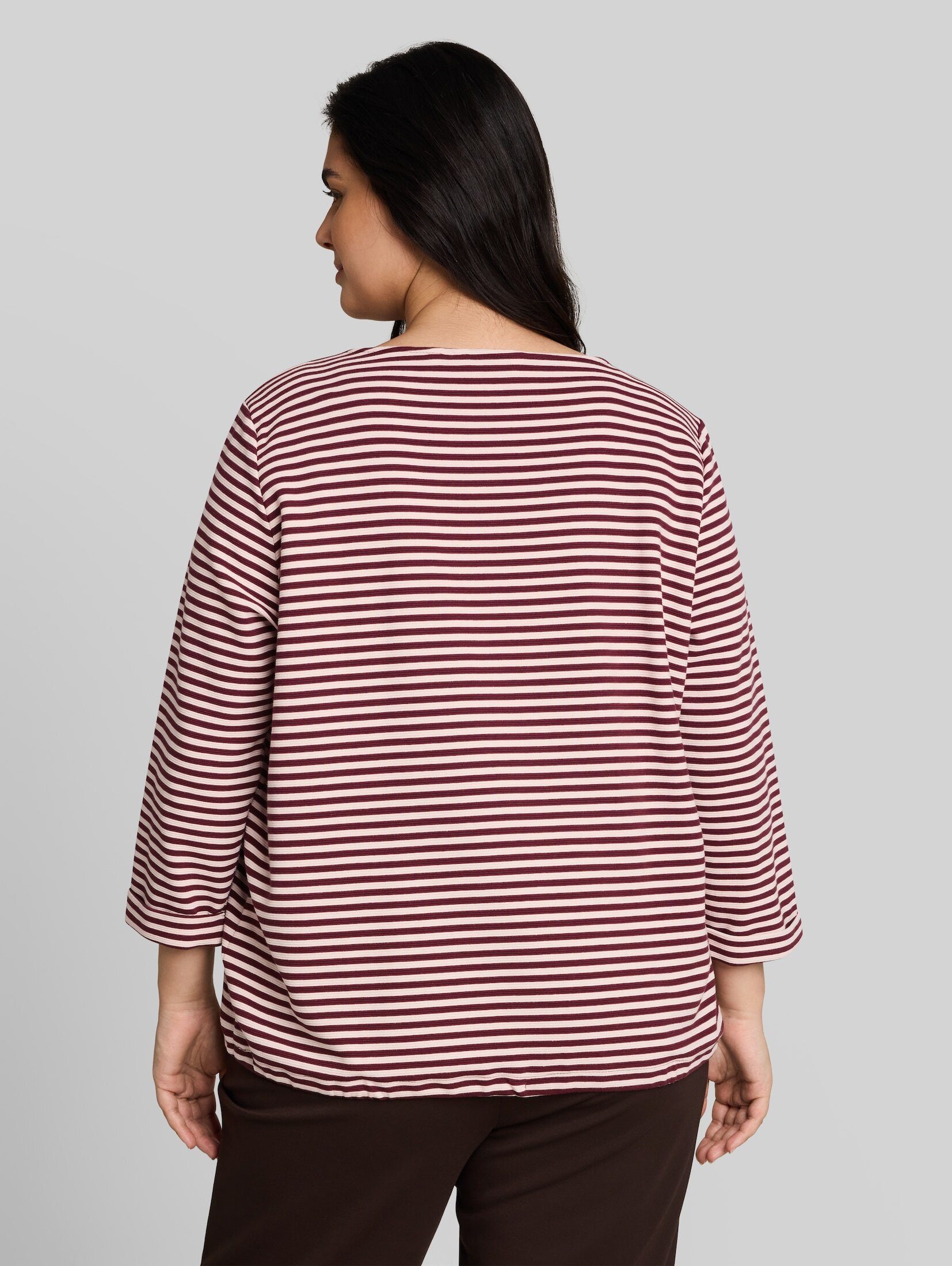 TOM TAILOR PLUS 3/4-Arm-Shirt T-Shirt (im Einserpack) Plus Size - Langarmshirt mit Knopf-Details