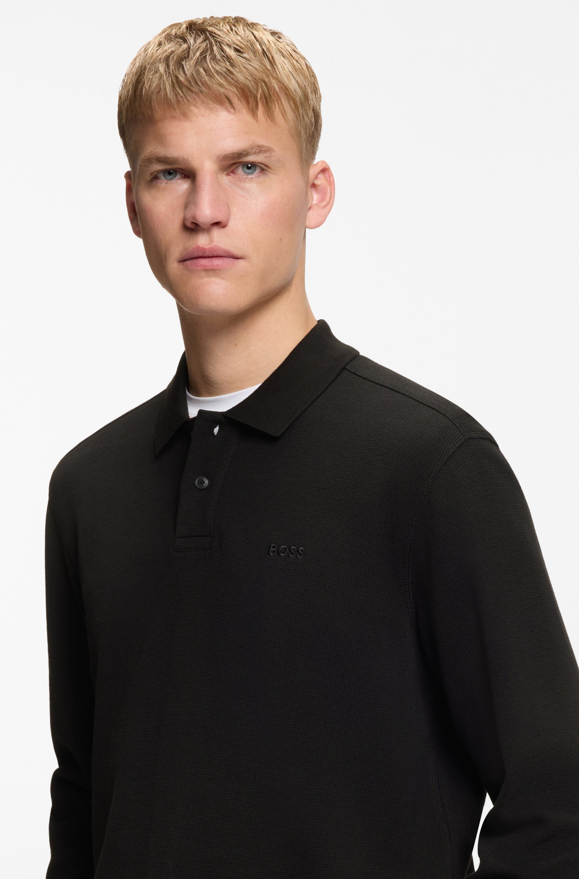 BOSS ORANGE Poloshirt Petempestolong mit Knopfleiste
