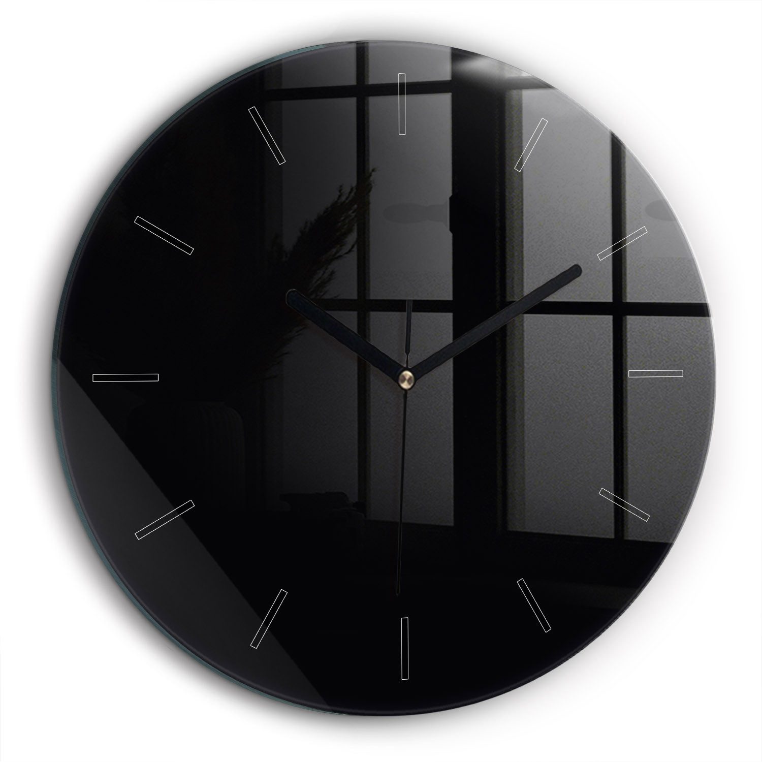 Tulup Wanduhr Wanduhr Glasrunde Uhr Moderne Glaswanduhr 60cm Uhr aus Gehärtetem Glas