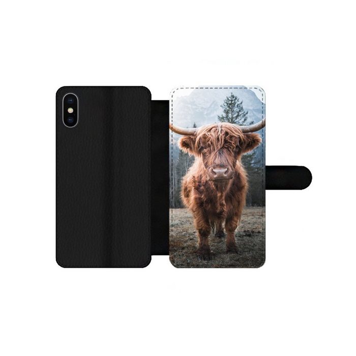 MuchoWow Handyhülle Schottischer Hochländer - Kuh - Tiere - Berg - Natur Handyhülle Telefonhülle Apple iPhone Xs Max