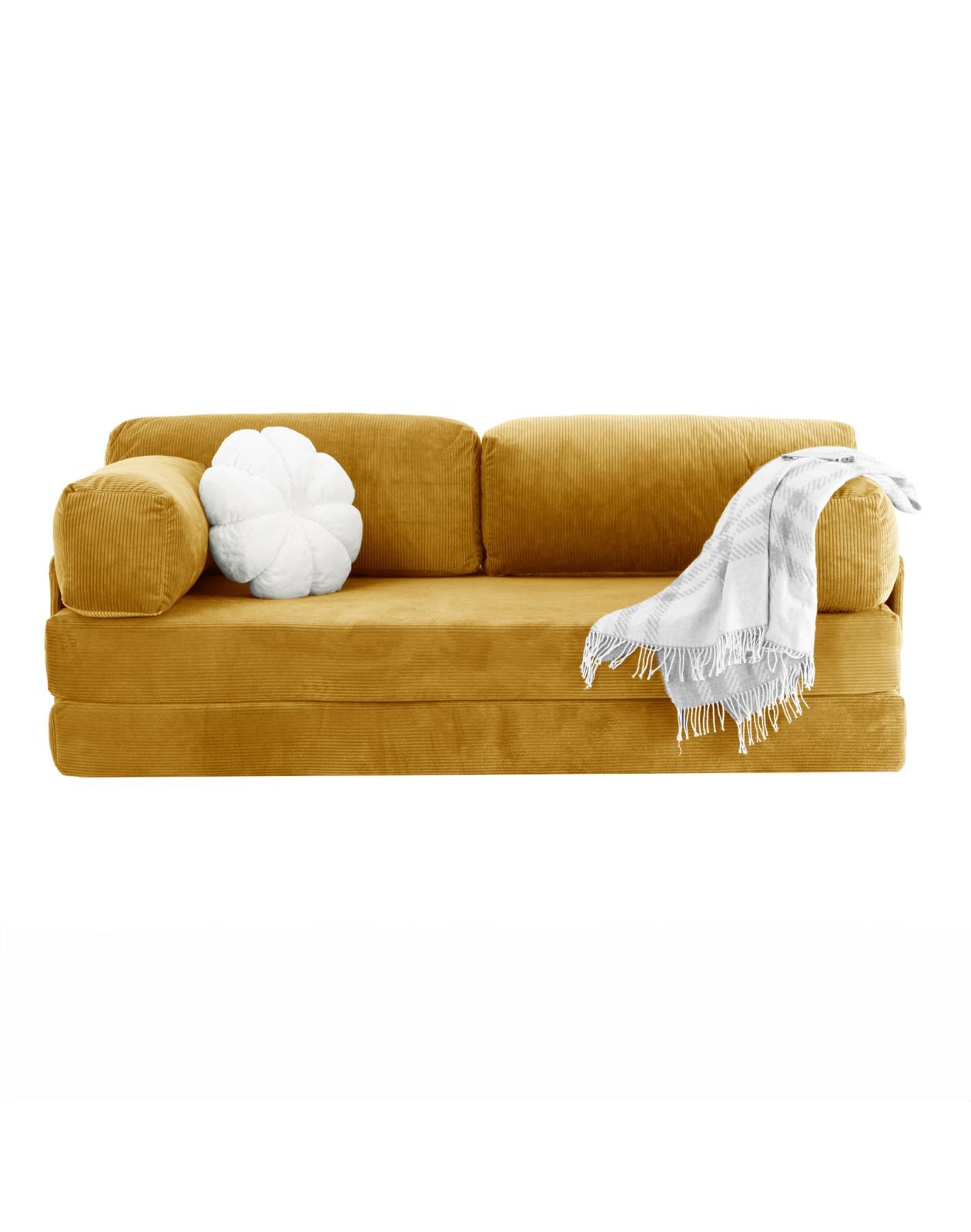 Wuuh Schlafsofa Teddy Sofa, Modulares Schlafsofa, Samt und Cord Teddy Sofa, 3-in-1 Design Samtstoff ergonomisch platzsparend
