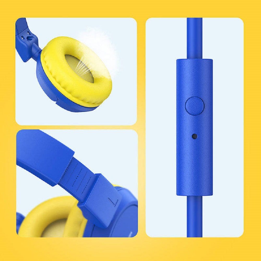 JOYROOM On-Ear-Kopfhörer 3,5 mm für Miniklinke blau Kinder Kinder On-Ear-Kopfhörer