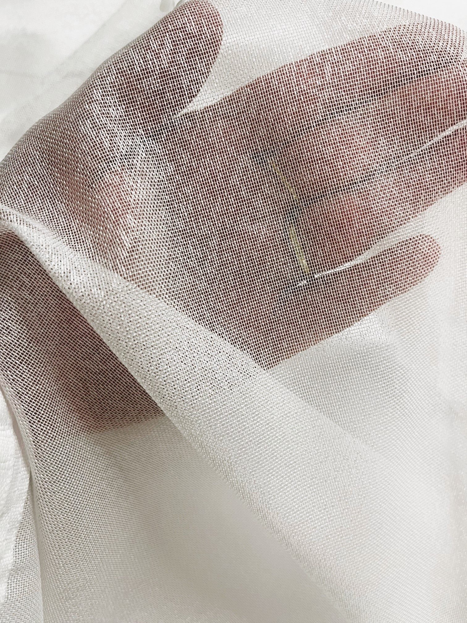 novumfix Gardine klassische Wirkgardine, weiß, Bleiband, halbtransparent 140x250cm(BxH), bügelfrei – Bild 3 von 5