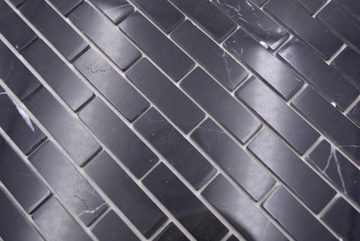 Mosani Verblendsteine Selbstklebende Marmor Mosaikfliesen Steine Naturstein Mosaik, BxL: 30,00x30,50 cm, (1-tlg) Spritzwasserbereich geeignet Küchenrückwand, Fliesenspiegel