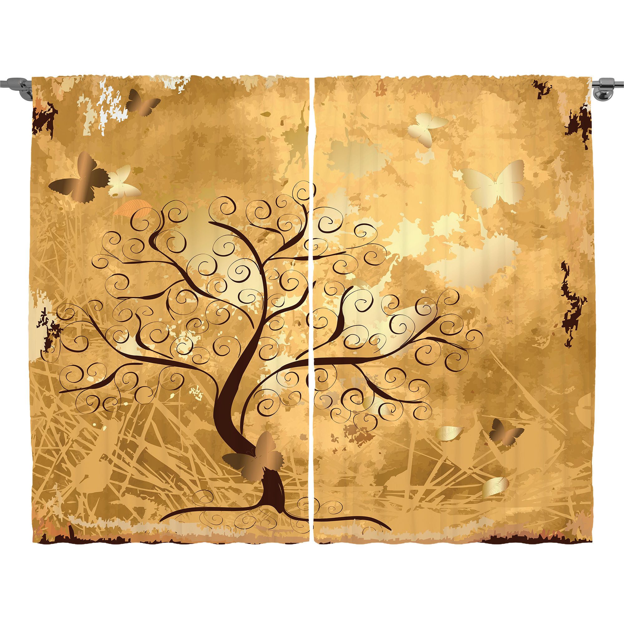 Gardine Schlafzimmer Kräuselband Vorhang mit Schlaufen und Haken