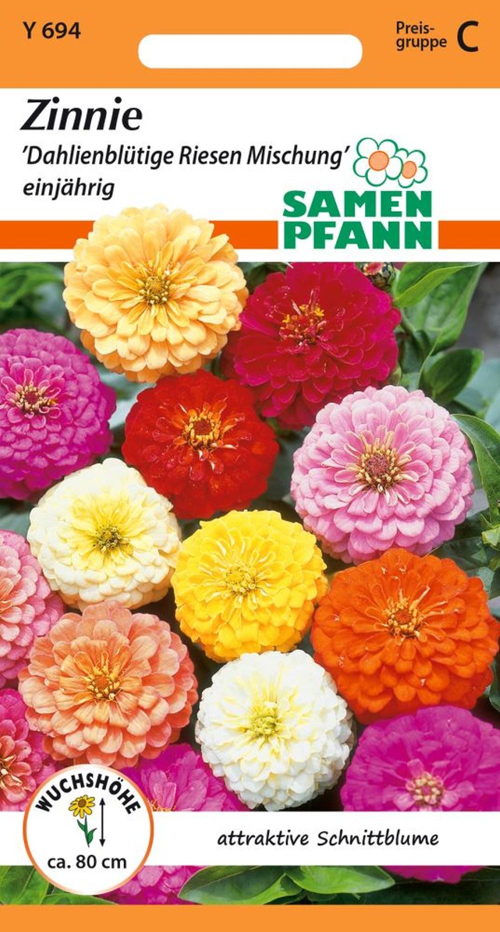 SAMEN PFANN Blumensamen Zinnie, Dahlienblütige Riesen Mischung Saatgut Zinnien-Samen Samen, Zinnia elegans