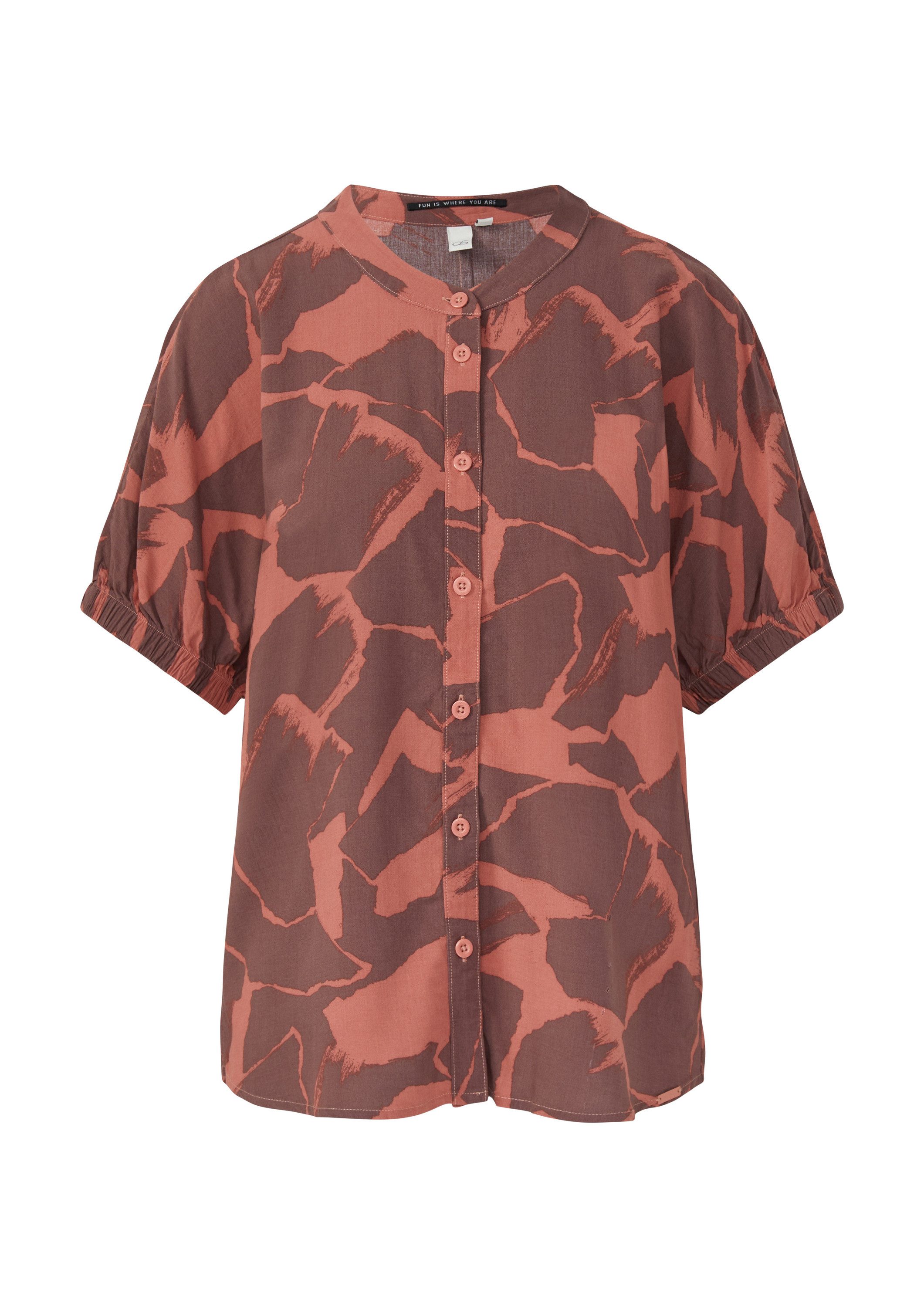 QS Kurzarmbluse Bluse Durchgeknöpfte Viskosebluse günstig online kaufen