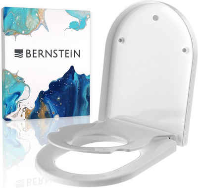 Bernstein WC-Sitz U1006 (Komplett-Set, inkl. Befestigungsmaterial), weiß / D-Form / Soft-Close/ mit Kinder-Sitz / abnehmbar / Duroplast