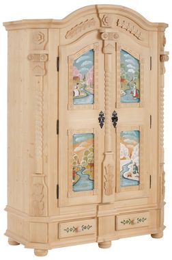 Premium collection by Home affaire Garderobenschrank »Teisendorf« mit besonderen handbemalten Türfronten und schönen Ornamenten, Höhe 189 cm
