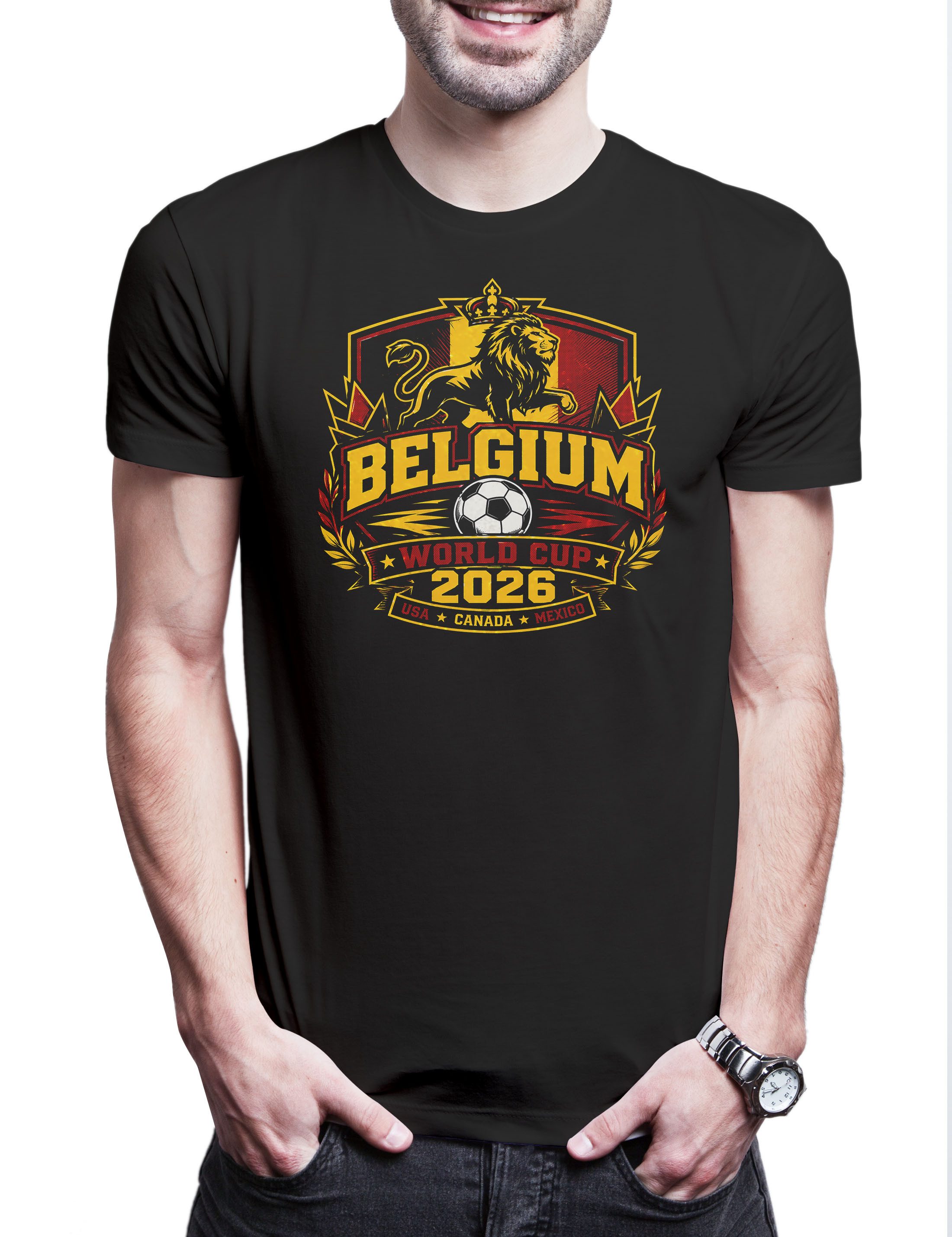 Urban Backwoods Print-Shirt Team Belgium 2 Herren T-Shirt Belgien WM Belgique Belgie Brüssel (1-tlg) Flandern Wallonie Fußball Soccer