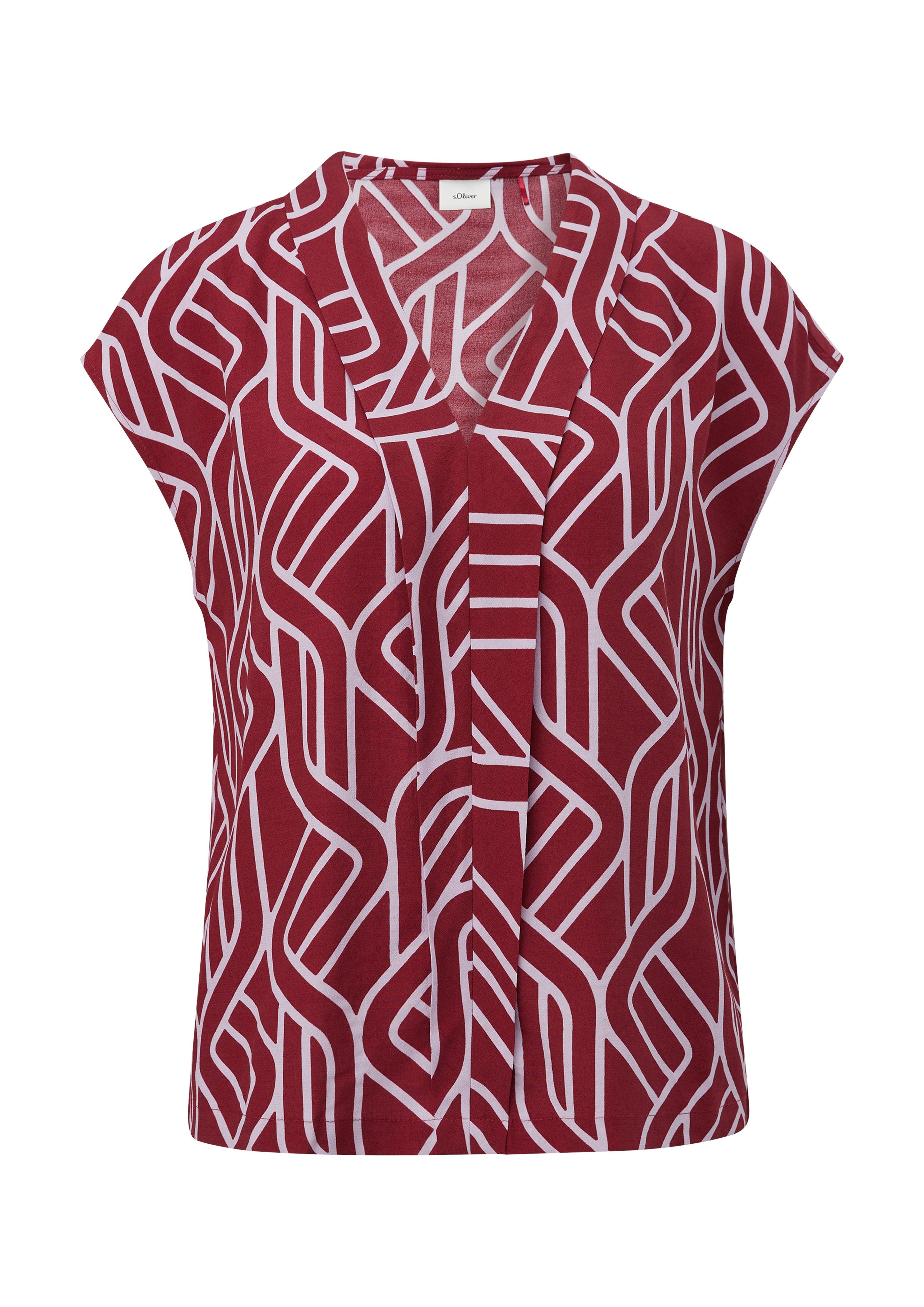s.Oliver BLACK LABEL Kurzarmbluse mit Allover-Print günstig online kaufen