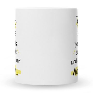 GRAVURZEILE Tasse mit Spruch - Ich beobachte euch alle, Keramik, Farbe: Weiß