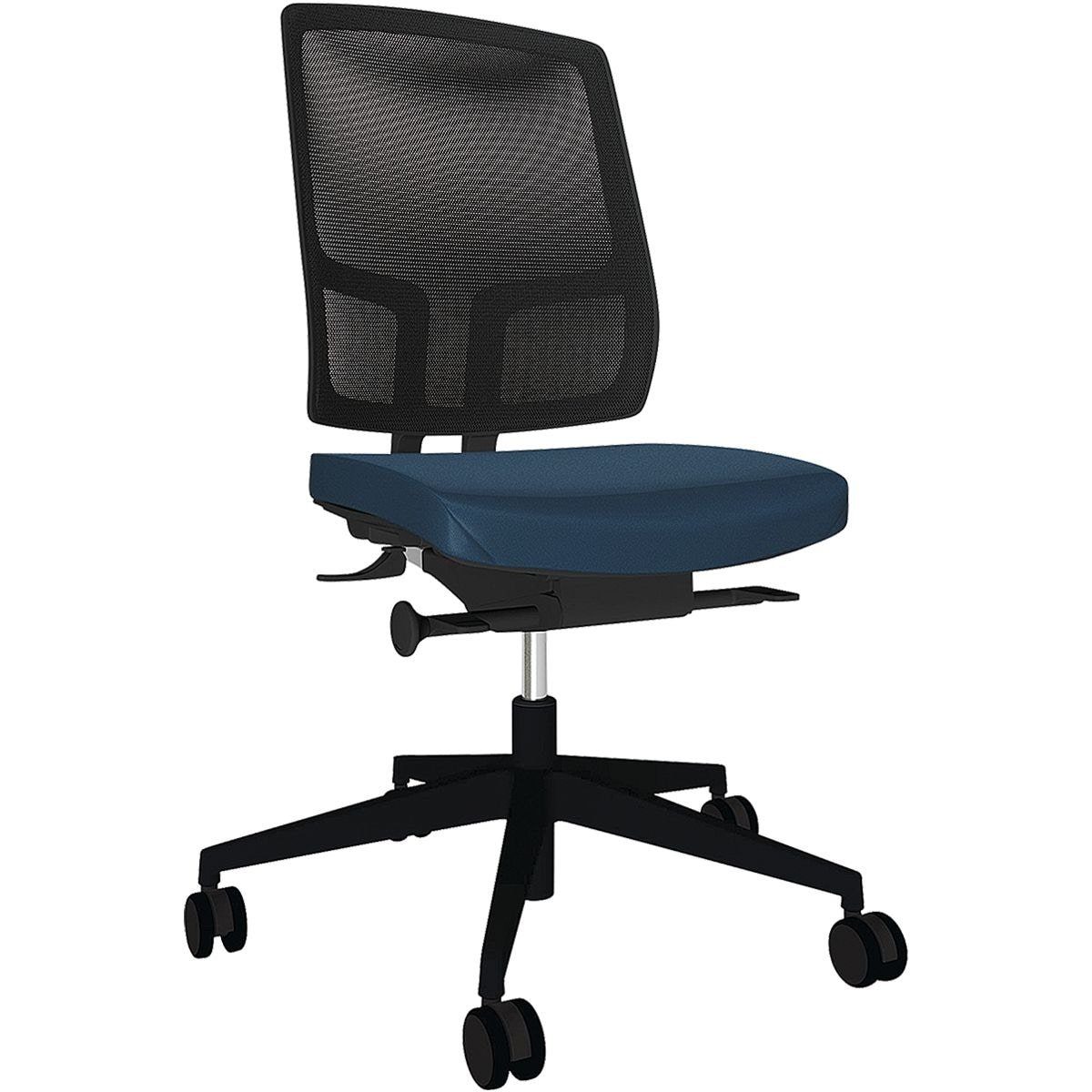 Netgo, Schreibtischstuhl dunkelblau (ohne aus Armlehnen) Netz, Rückenbereich FMBUEROMOEBEL