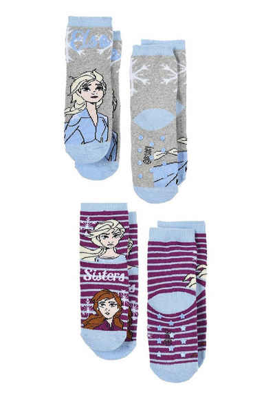 Disney Frozen ABS-Socken »Eiskönigin Kinder Mädchen Socken 2 Paar Gumminoppen Stopper-Socken Strümpfe« (2-Paar) mit anti-rutsch Noppen