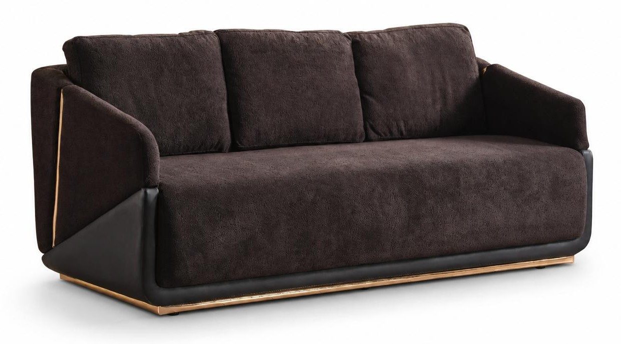 Xlmoebel Polstergarnitur Bequemes 3-Sitzer-Sofa im modernen Stil in Braun mit Kissen, (Sofa, 1-tlg., 3-Sitzer), Made in Europa