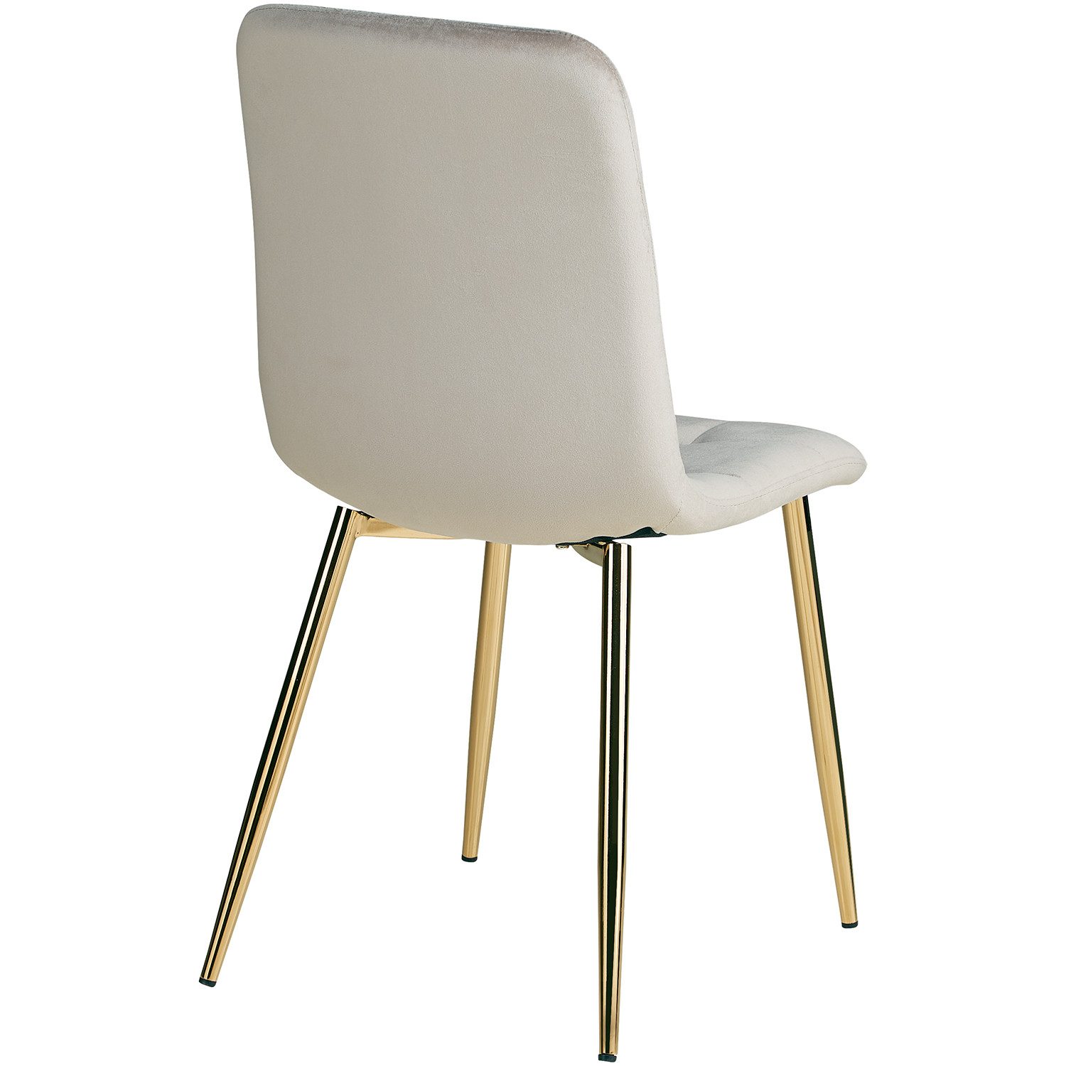 Homestyle4u Polsterstuhl Esszimmer Stühle Samt Leinen Grau Gesteppt Metallbeine Esstisch Küche (Spar-Set, 4 St), 4er Set, 4 Stühle, Stuhlbeine in Gold, Essstuhl – Bild 3 von 5