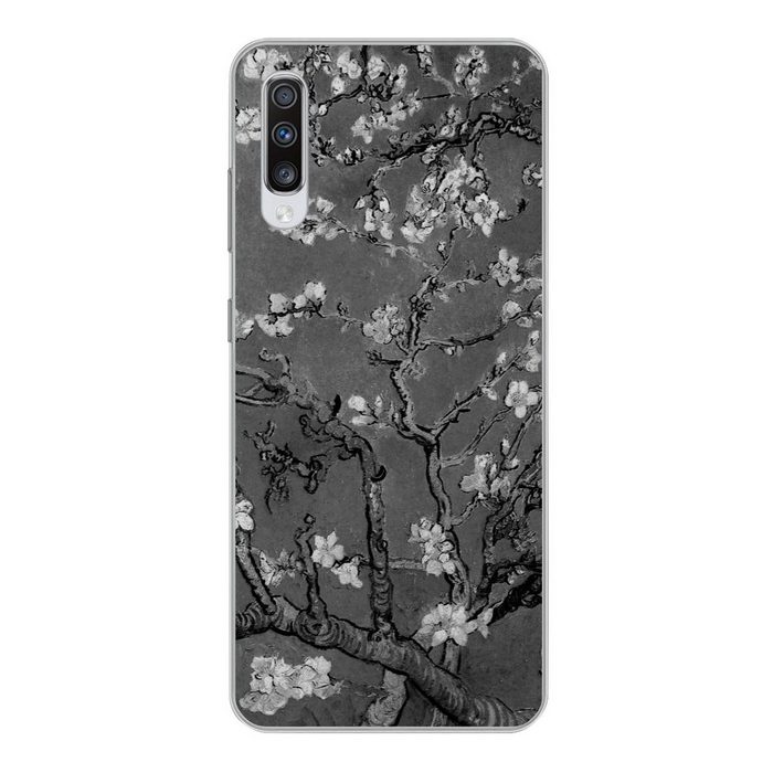 MuchoWow Handyhülle Mandelblüte - Van Gogh - Schwarz und weiß Phone Case Handyhülle Samsung Galaxy A70 Silikon Schutzhülle