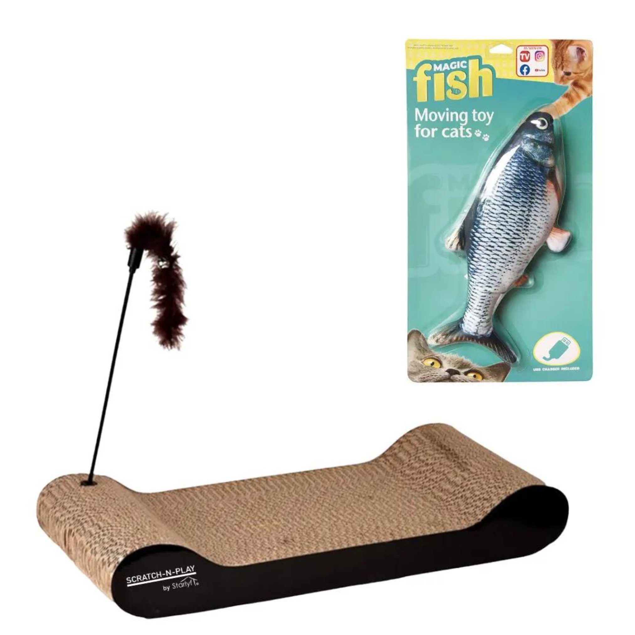 Tier-Aktivitätsspiel Magic Fish® + Cat Scratch N Play
