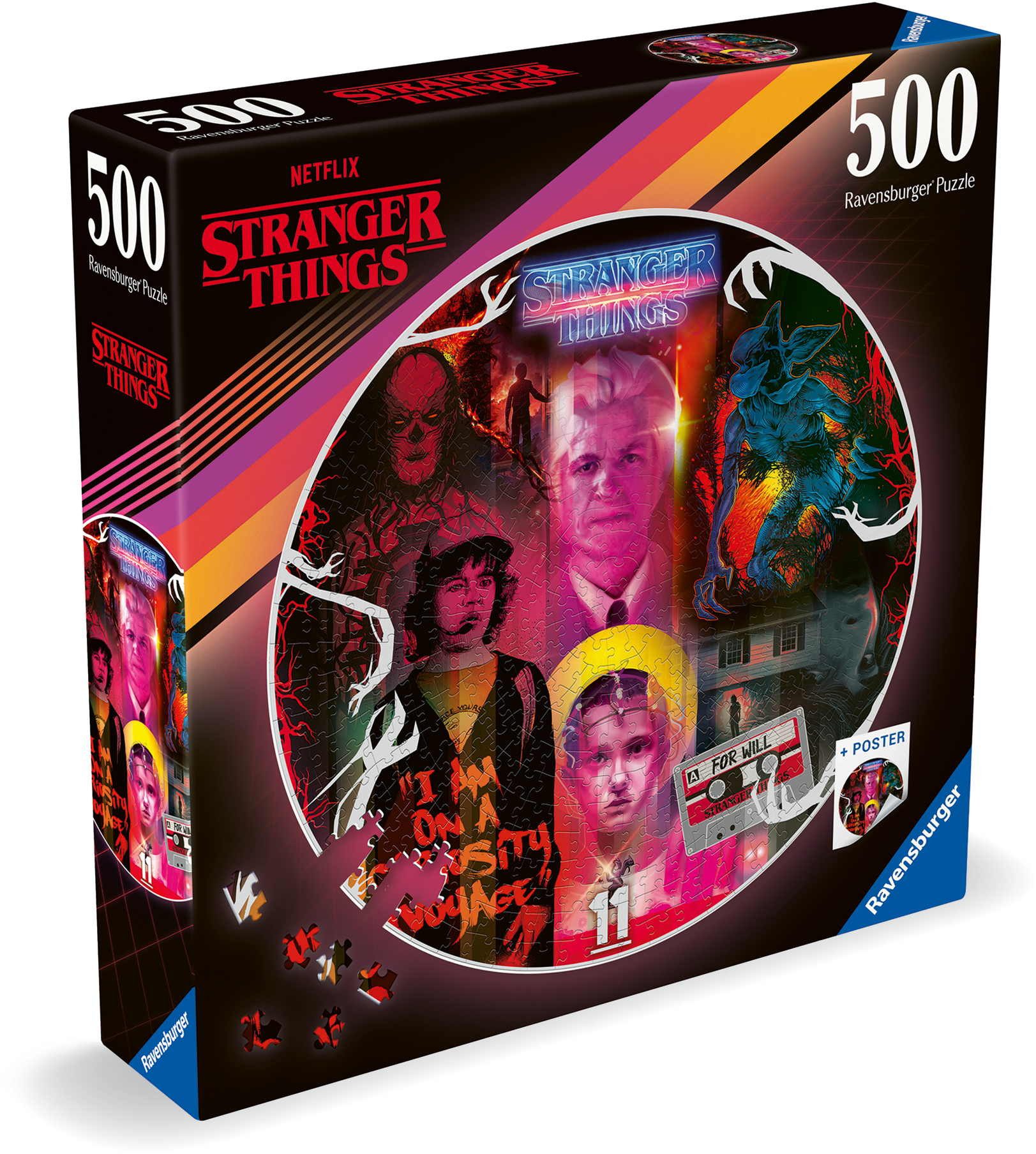 Ravensburger Puzzle 500 Teile Puzzle rund Stranger Things Friends Don't Lie günstig online kaufen