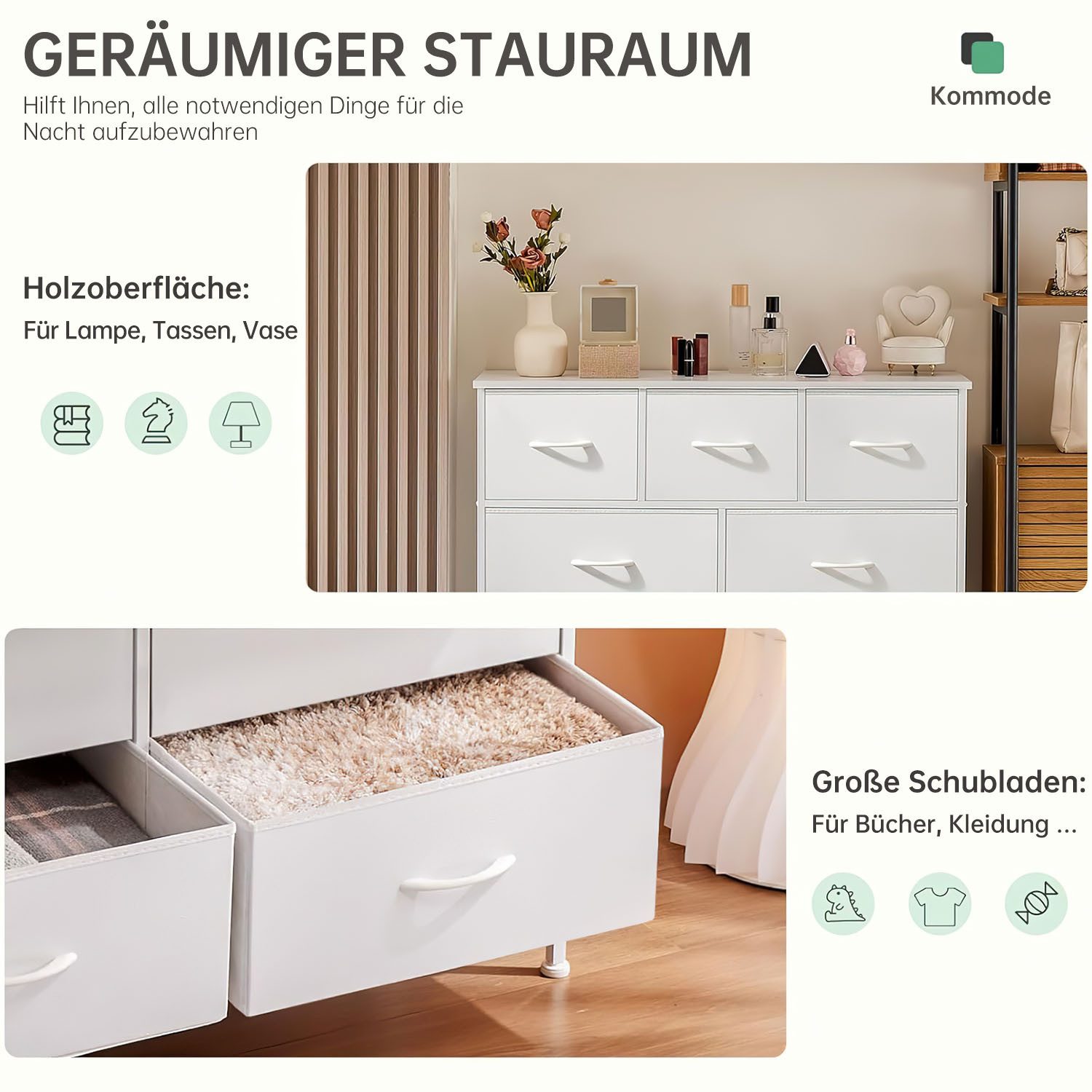 SURFOU Sideboard Kommode mit 7 Schubladen günstig online kaufen